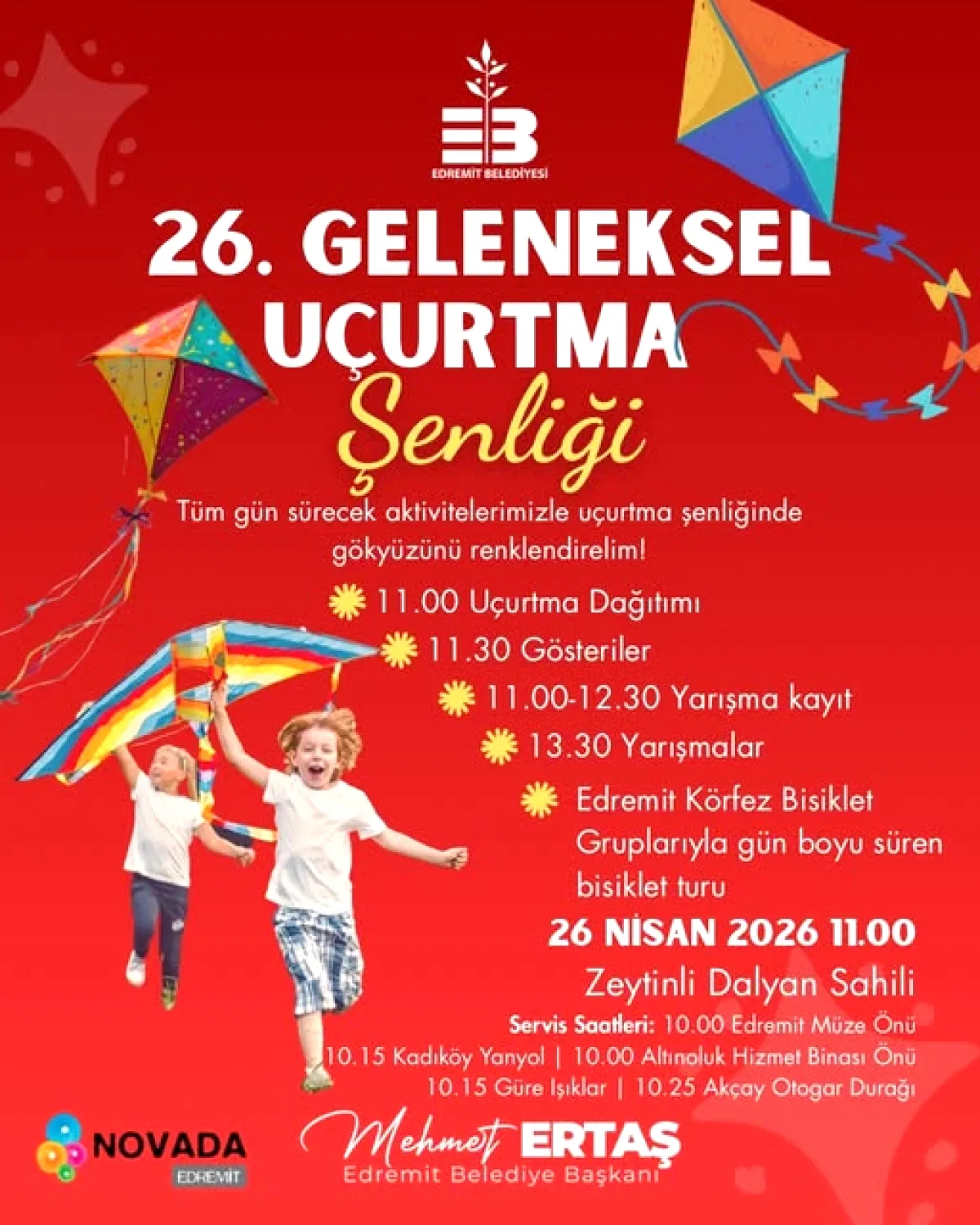 Edremit'te Gökyüzü Renkleniyor: 26 Nisan'da Ücretsiz Uçurtma Şenliği Edremit'te Gökyüzü Renkleniyor: 26 Nisan'da Ücretsiz Uçurtma Şenliği