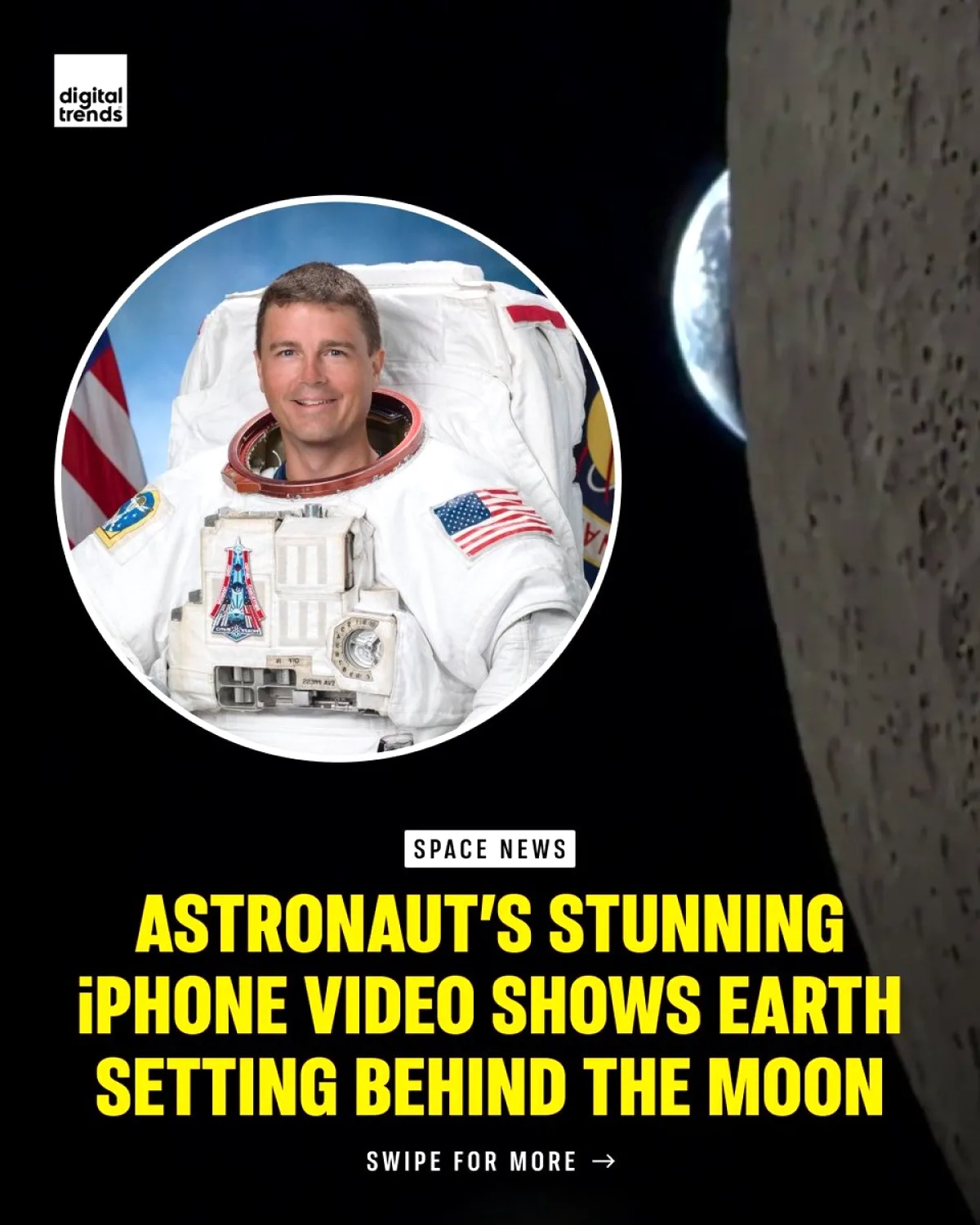 Reid Wiseman'ın iPhone'la Çektiği Dünya'nın Ay'ın Arkasından Batışı Reid Wiseman'ın iPhone'la Çektiği Dünya'nın Ay'ın Arkasından Batışı