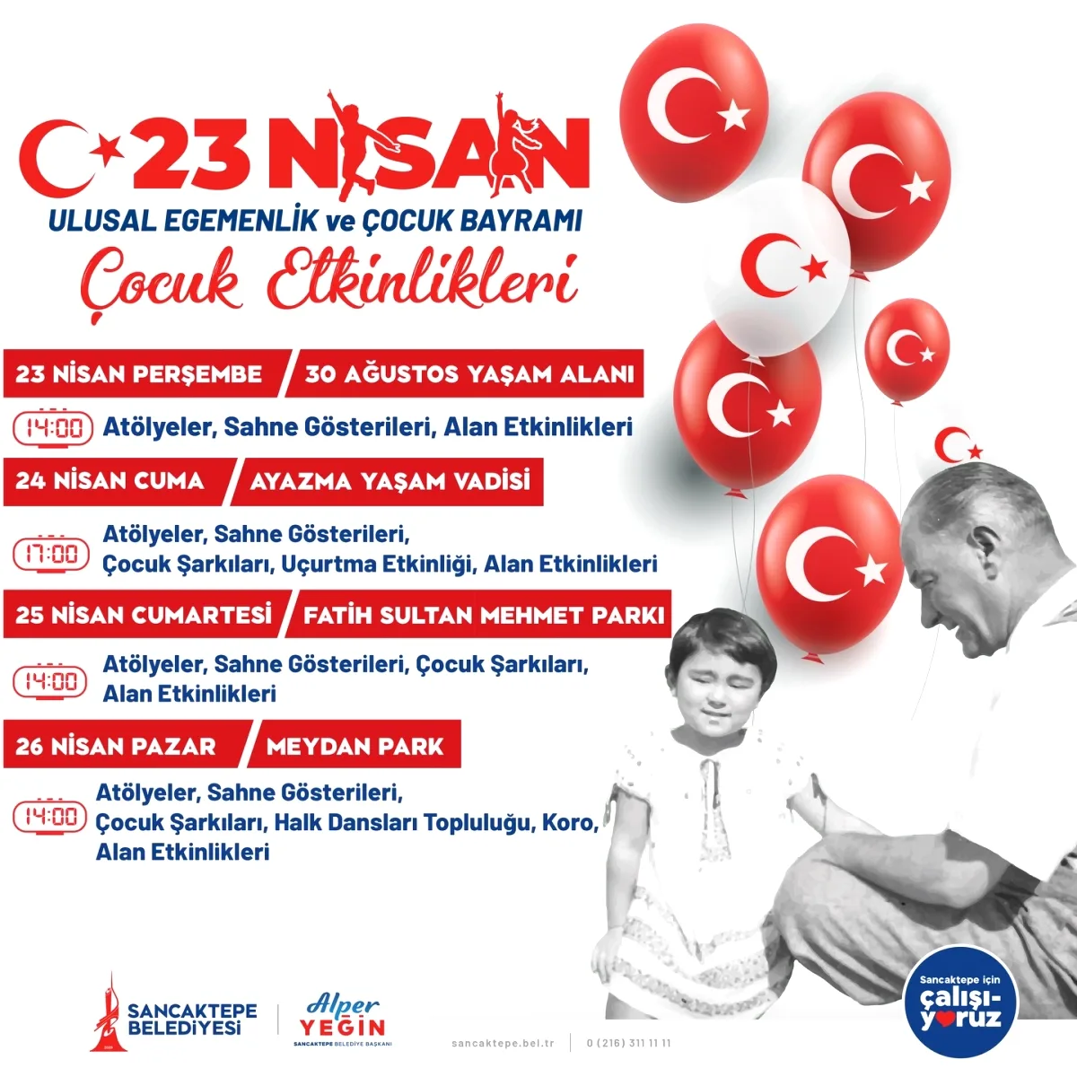 Sancaktepe'de 23 Nisan Coşkusu: 4 Gün Sürecek Dev Etkinlik Programı Sancaktepe'de 23 Nisan Coşkusu: 4 Gün Sürecek Dev Etkinlik Programı