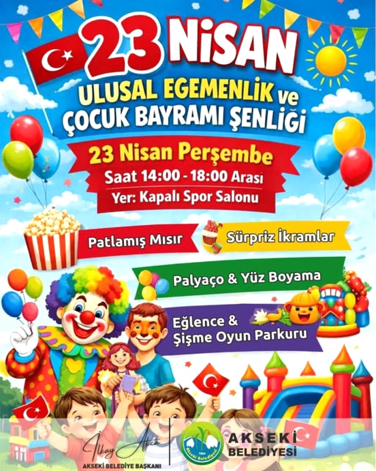 Akseki'de 23 Nisan Coşkusu: Çocuklar İçin Dev Şişme Parklar ve Eğlence Akseki'de 23 Nisan Coşkusu: Çocuklar İçin Dev Şişme Parklar ve Eğlence