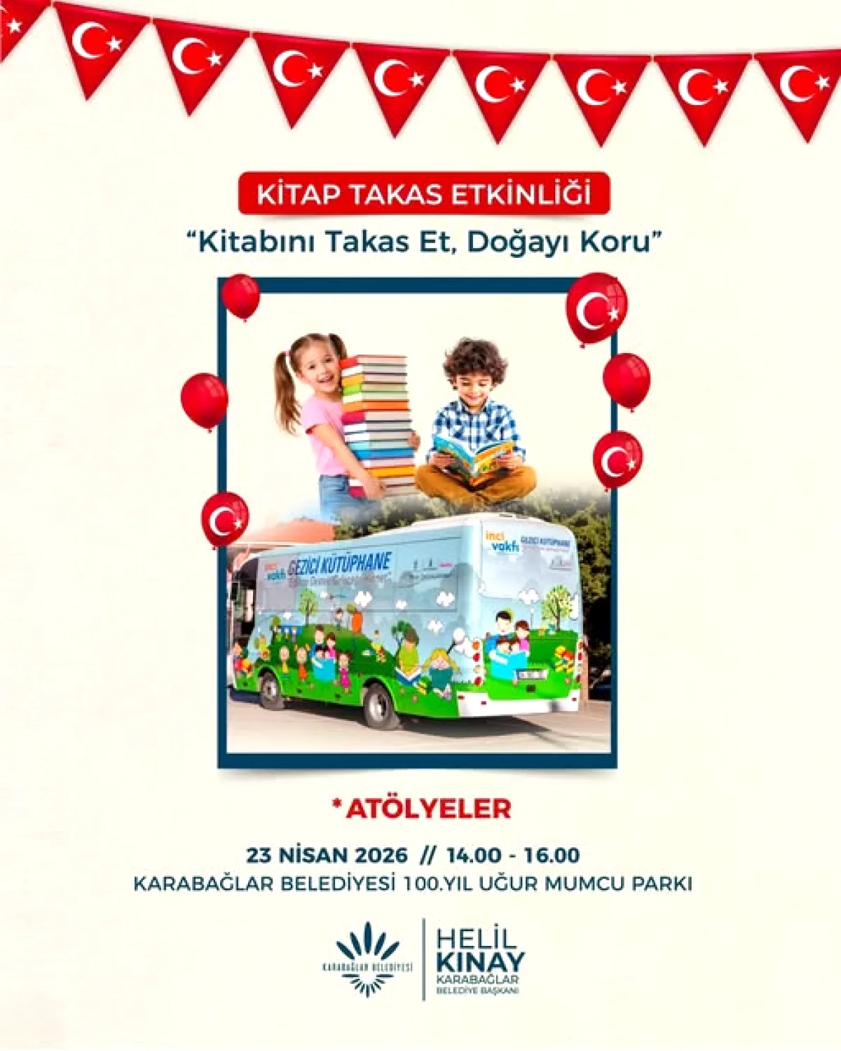 Karabağlar'da 23 Nisan'da Kitap Takası: Çocuklar Hem Okusun Hem Doğayı Korusun Karabağlar'da 23 Nisan'da Kitap Takası: Çocuklar Hem Okusun Hem Doğayı Korusun