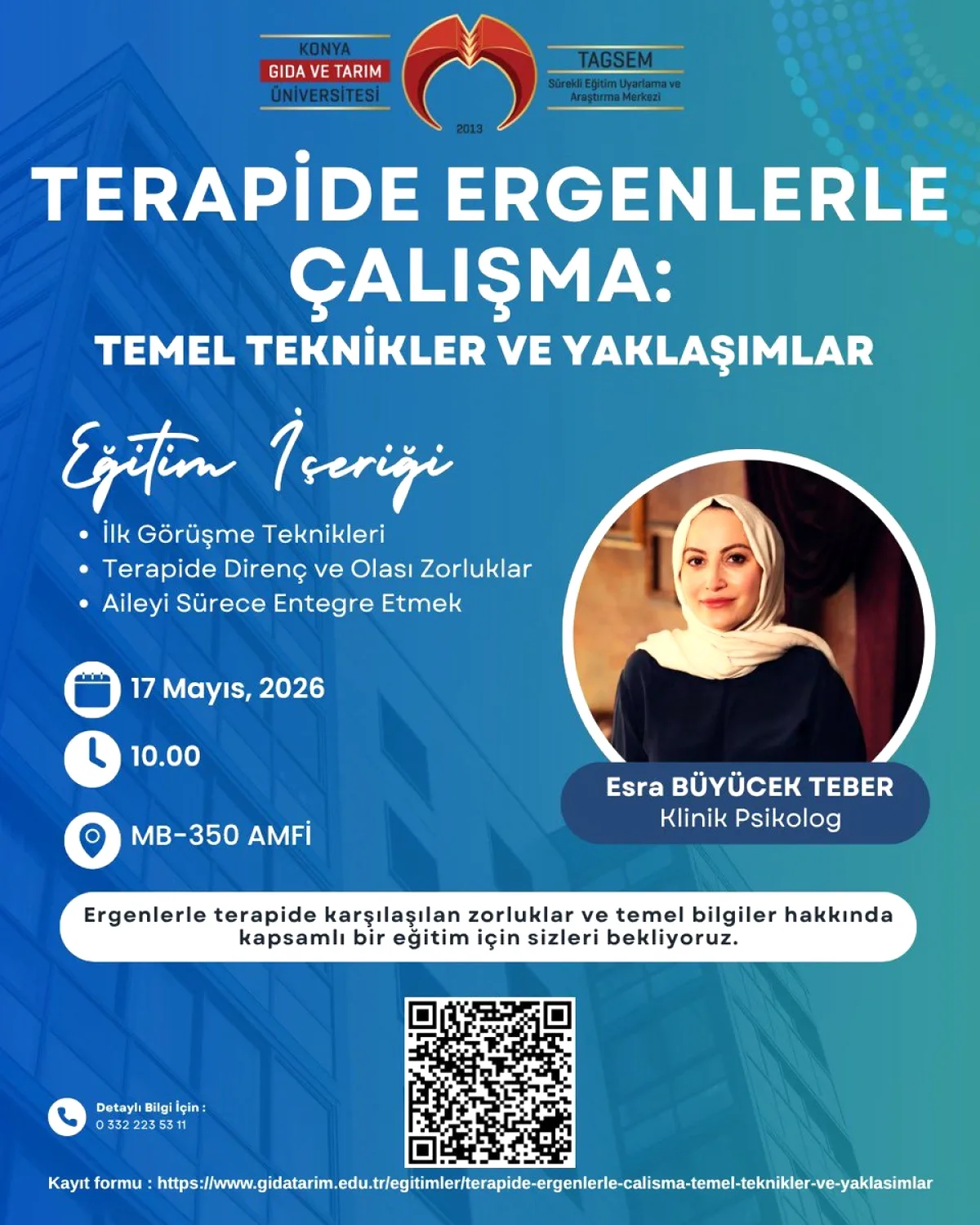 Konya'da Ergenlerle Çalışma Eğitimi: 17 Mayıs'ta Başlıyor Konya'da Ergenlerle Çalışma Eğitimi: 17 Mayıs'ta Başlıyor