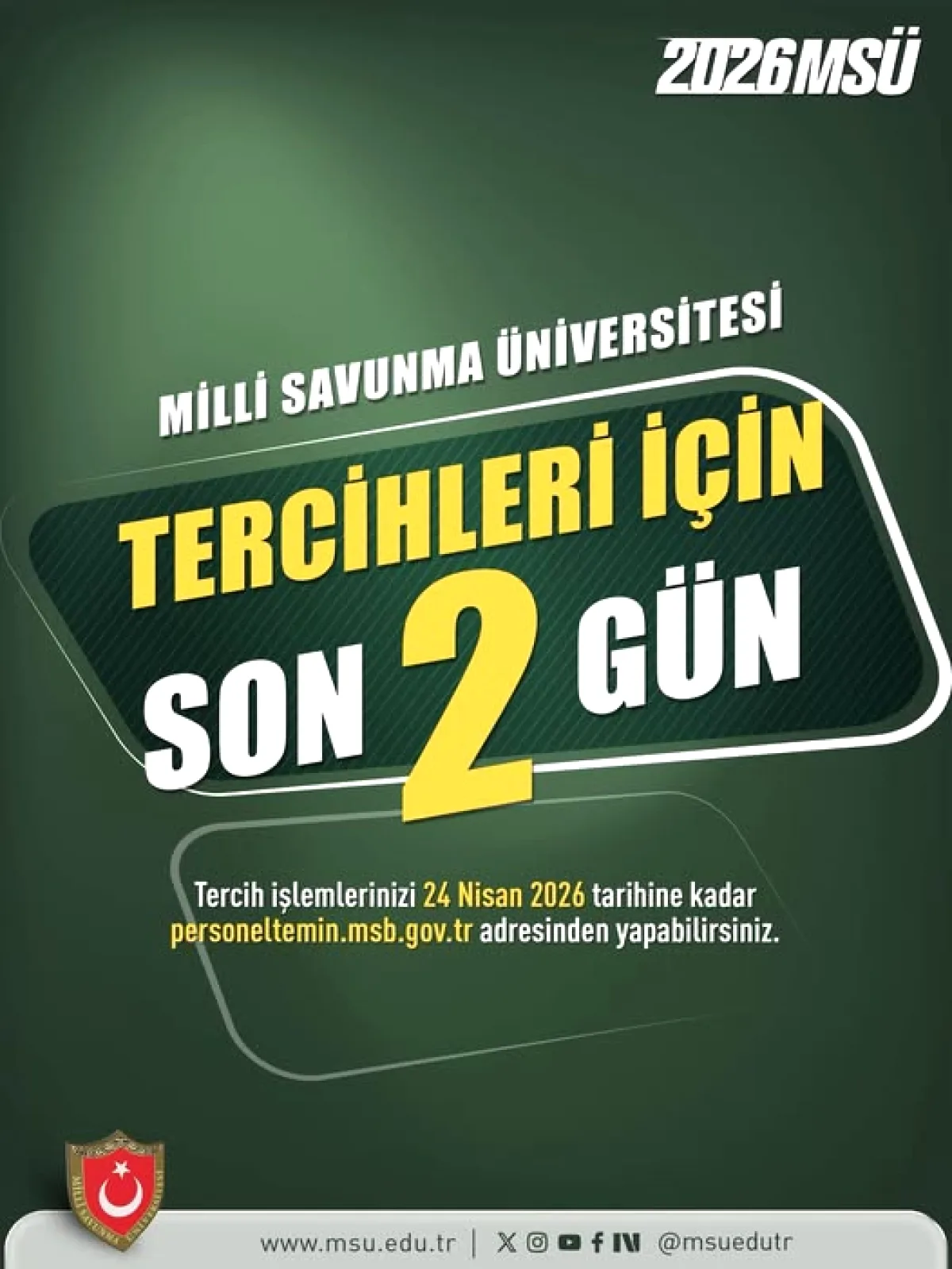 MSÜ 2026 Tercih İşlemleri İçin Son Gün! Yarın Sona Eriyor MSÜ 2026 Tercih İşlemleri İçin Son Gün! Yarın Sona Eriyor