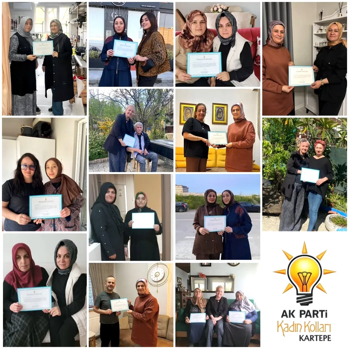 AK Parti Kartepe Kadın Kolları Üyelerine Teşekkür Belgesi Takdim Etti AK Parti Kartepe Kadın Kolları Üyelerine Teşekkür Belgesi Takdim Etti