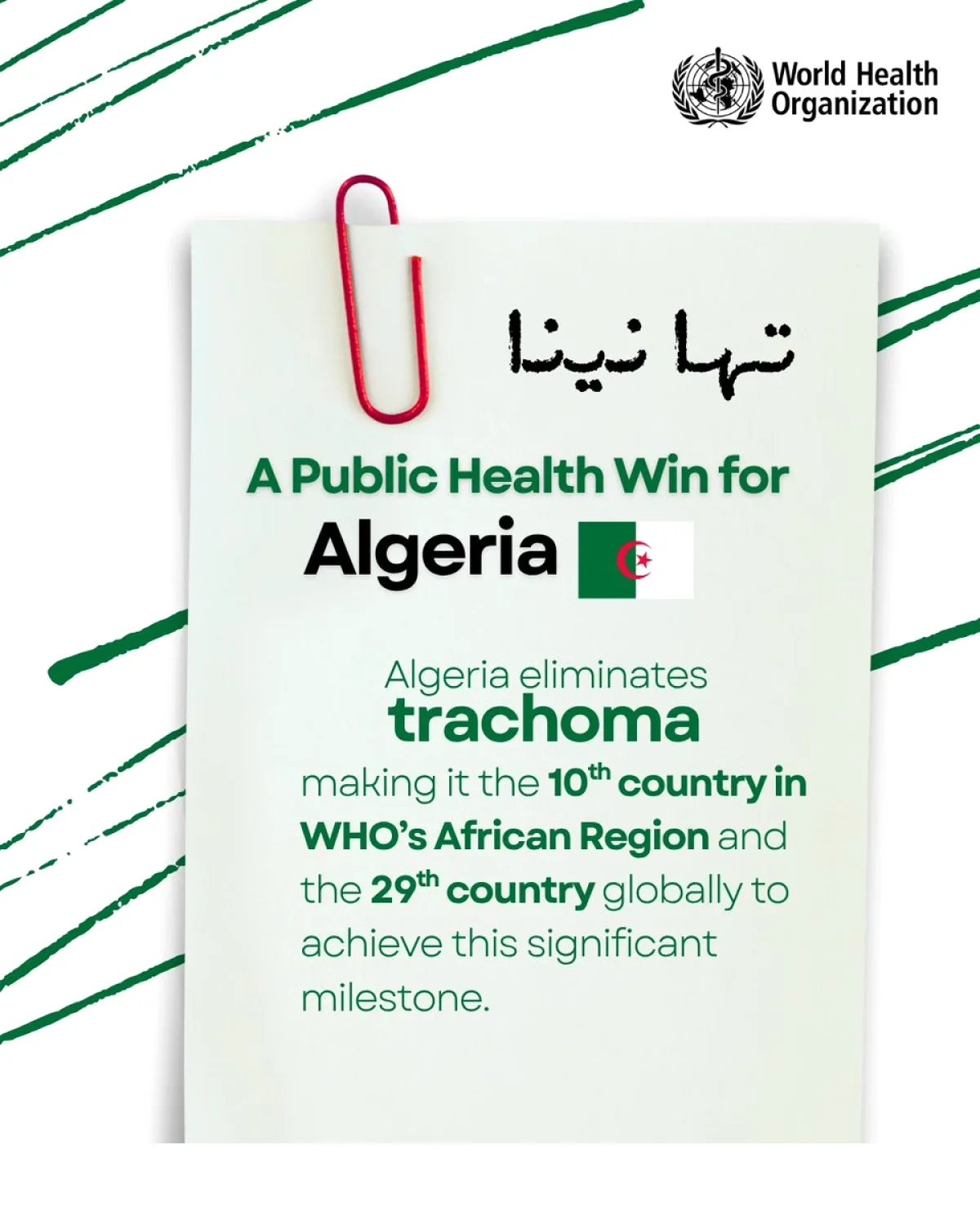 Algeria, Körlüğün Önde Gelen Nedeni Trahomu Yok Etti Algeria, Körlüğün Önde Gelen Nedeni Trahomu Yok Etti
