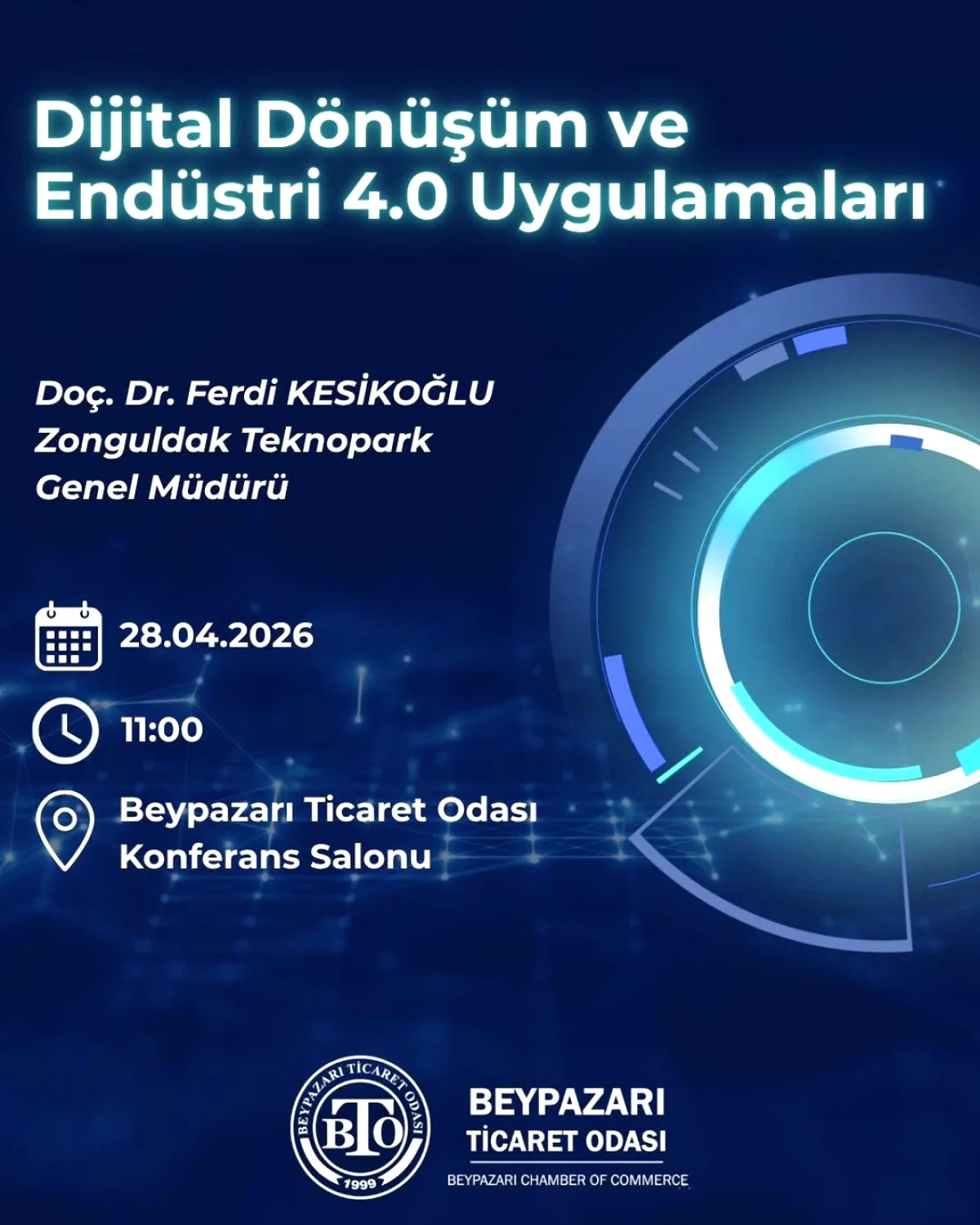 Beypazarı'nda Dijital Dönüşüm Semineri: Endüstri 4.0'da Yarının İşletmesi Olma Yolculuğu Beypazarı'nda Dijital Dönüşüm Semineri: Endüstri 4.0'da Yarının İşletmesi Olma Yolculuğu