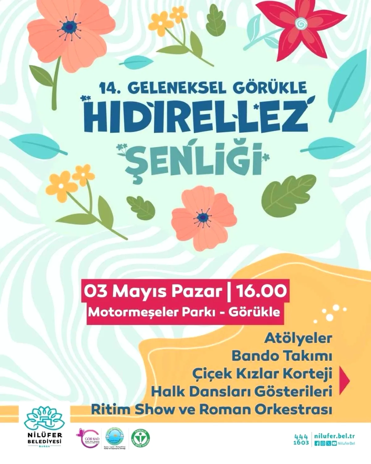 Nilüfer'de 14. Hıdırellez Şenliği: Bahar Coşkusu 3 Mayıs'ta Nilüfer'de 14. Hıdırellez Şenliği: Bahar Coşkusu 3 Mayıs'ta