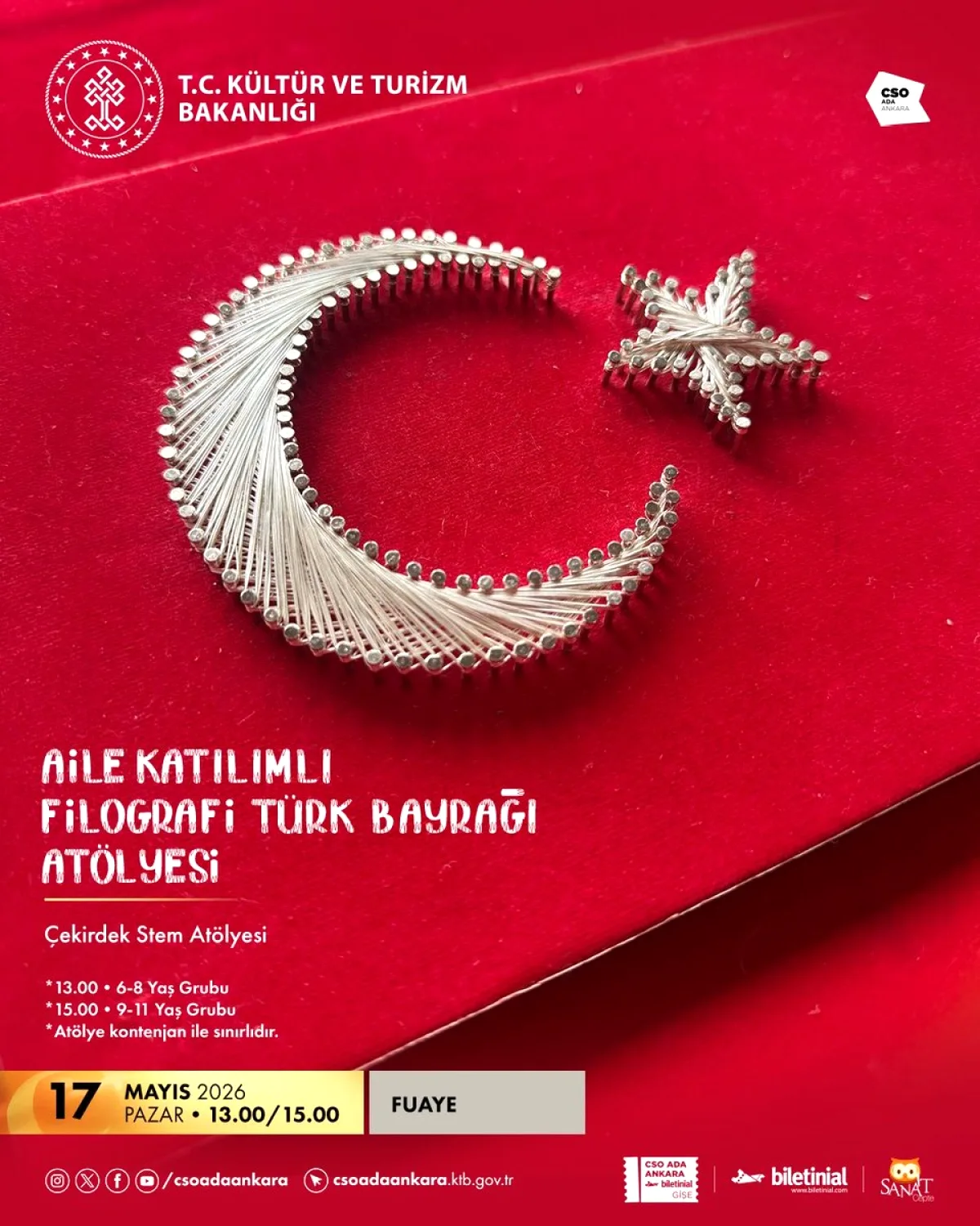 CSO Ada Ankara'da Ailece Bayrak Yapım Atölyesi: 17 Mayıs Pazar CSO Ada Ankara'da Ailece Bayrak Yapım Atölyesi: 17 Mayıs Pazar