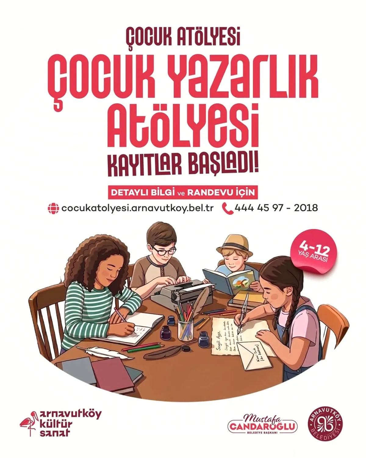 Arnavutköy'de Çocuk Yazarlık Atölyesi Başlıyor: 4-12 Yaş İçin Ücretsiz Eğitim Arnavutköy'de Çocuk Yazarlık Atölyesi Başlıyor: 4-12 Yaş İçin Ücretsiz Eğitim