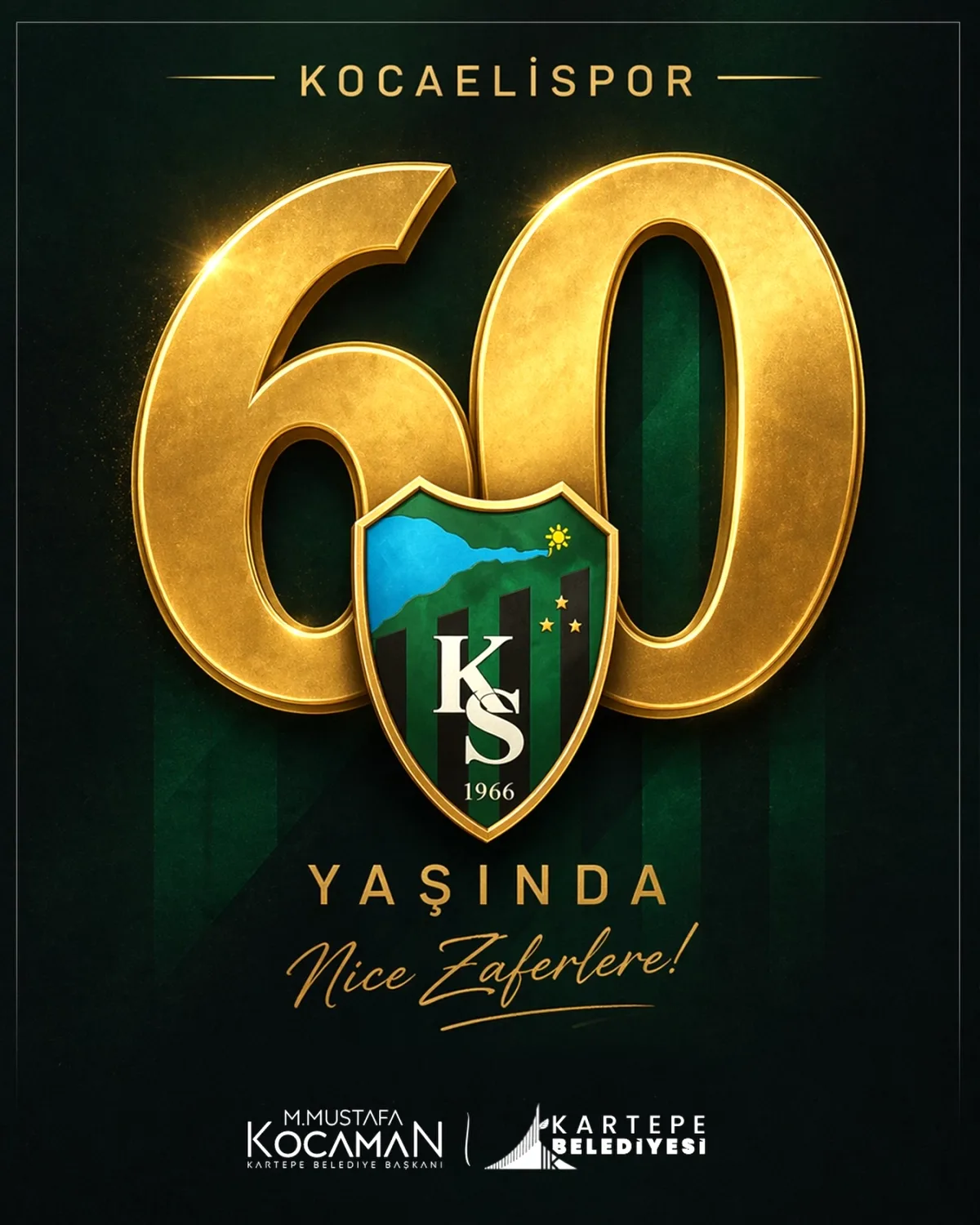 Kocaelispor 60 Yaşında: Kartepe Belediyesi'nden Gurur Mesajı Kocaelispor 60 Yaşında: Kartepe Belediyesi'nden Gurur Mesajı