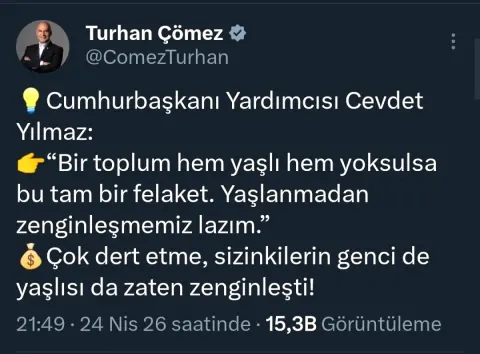 Çömez'den Yılmaz'a Yanıt: "Sizinkiler Zaten Zenginleşti"