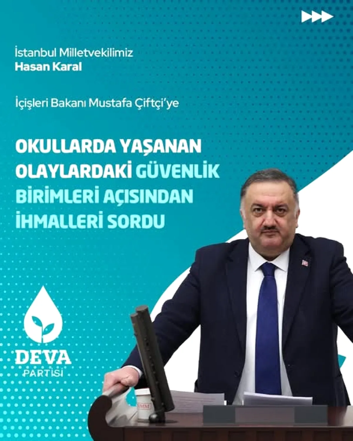 DEVA Partili Karal, İçişleri Bakanı'na Kahramanmaraş ve Siverek'te Yaşanan Güvenlik Olaylarını Sordu DEVA Partili Karal, İçişleri Bakanı'na Kahramanmaraş ve Siverek'te Yaşanan Güvenlik Olaylarını Sordu