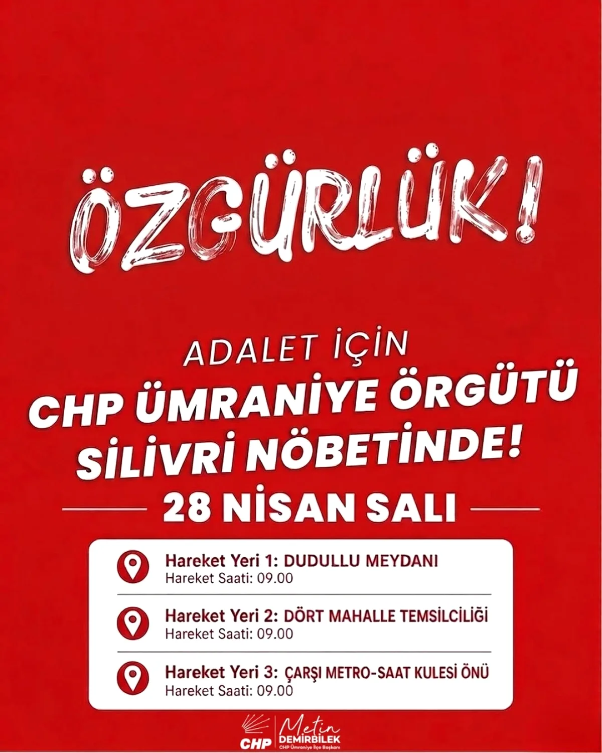 CHP Ümraniye Adalet Nöbeti İçin Silivri'de CHP Ümraniye Adalet Nöbeti İçin Silivri'de