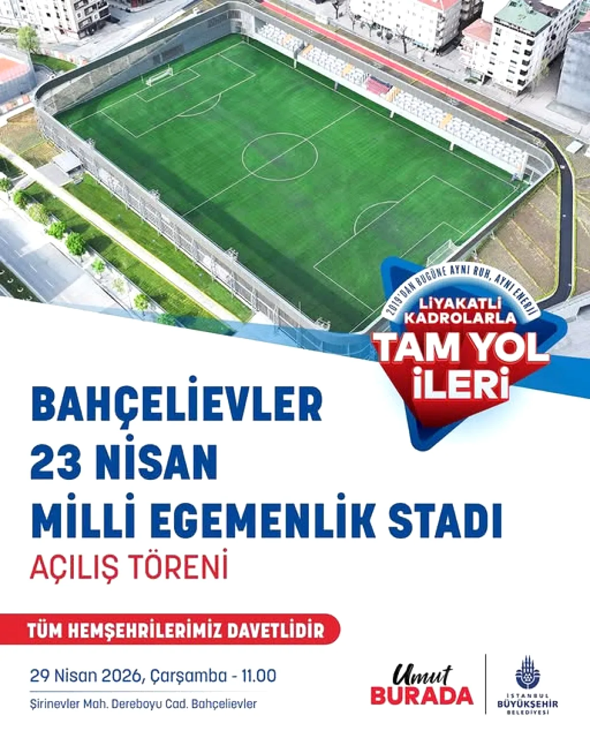 Bahçelievler'e Yeni Stadyum: 23 Nisan Milli Egemenlik Stadı Açılıyor Bahçelievler'e Yeni Stadyum: 23 Nisan Milli Egemenlik Stadı Açılıyor