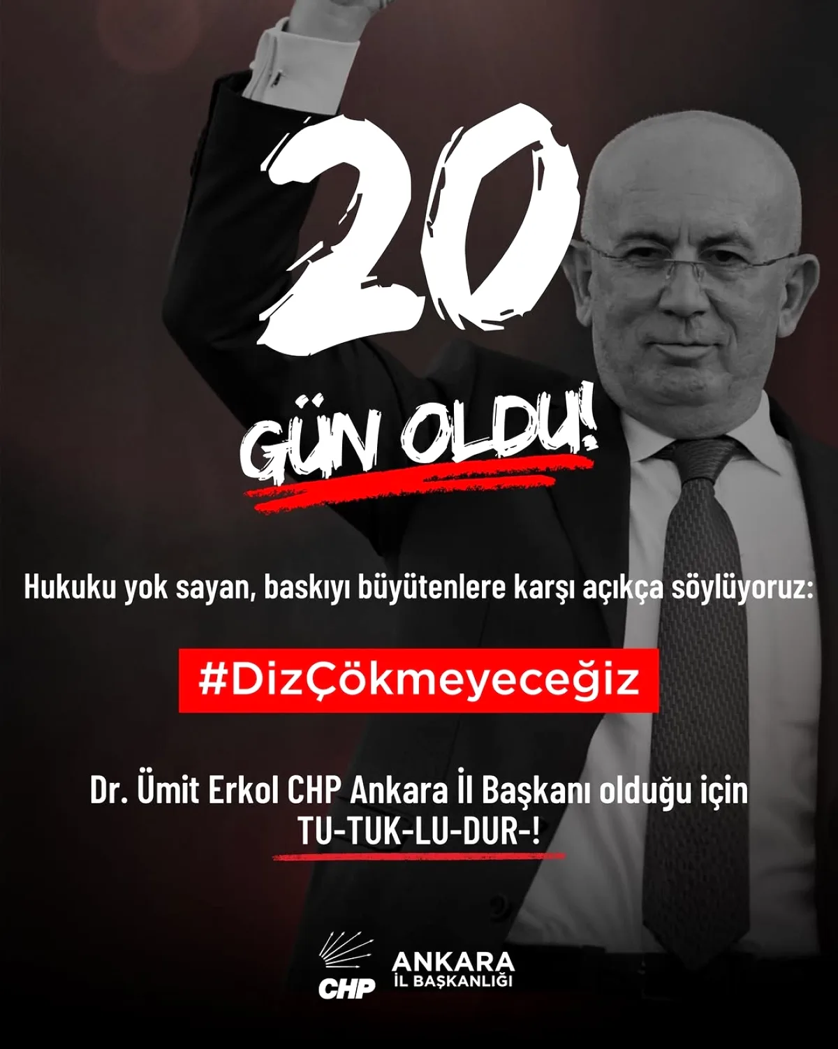 Ümit Erkol 20 Gündür Tutuklu: CHP'den Sert Tepki Ümit Erkol 20 Gündür Tutuklu: CHP'den Sert Tepki