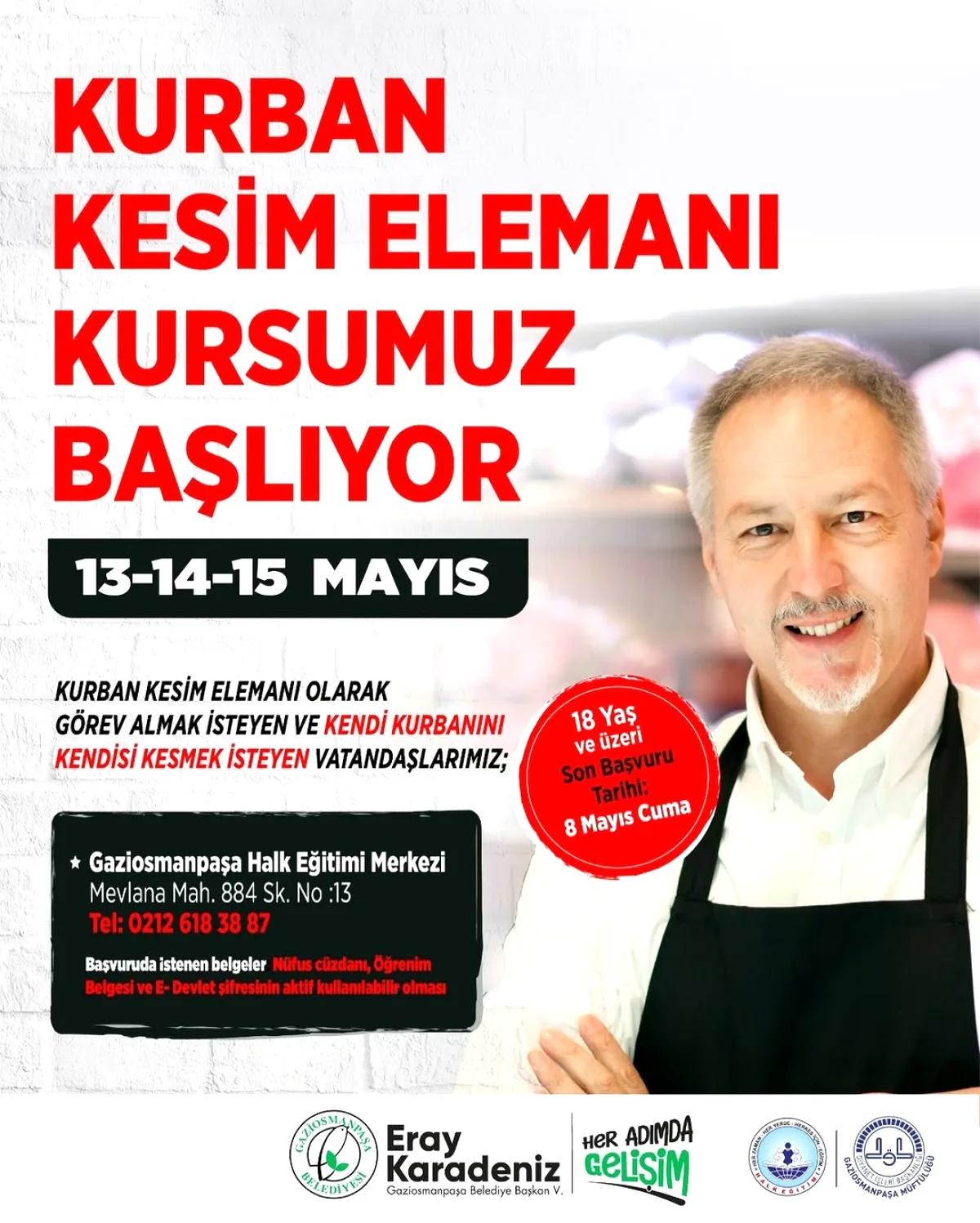 Gaziosmanpaşa'da Kurban Kesim Kursu: Son Başvuru 8 Mayıs Gaziosmanpaşa'da Kurban Kesim Kursu: Son Başvuru 8 Mayıs