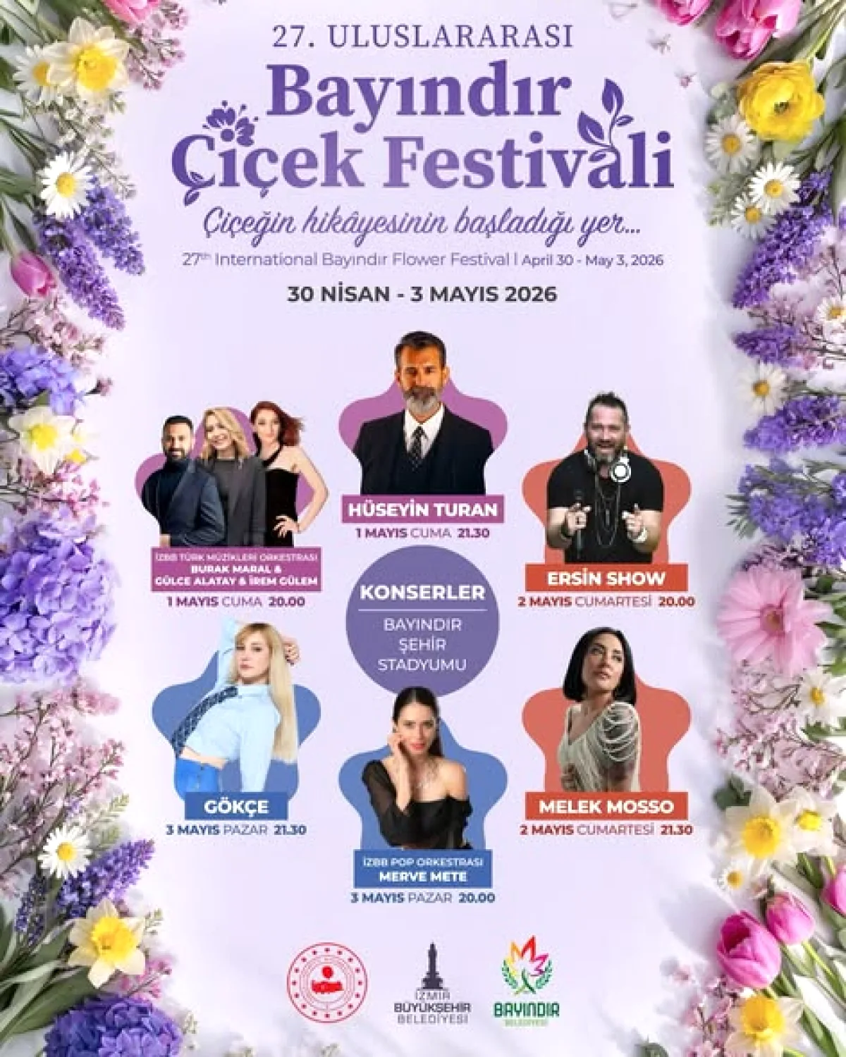 27. Bayındır Çiçek Festivali Başlıyor: 4 Günlük Dolu Program 27. Bayındır Çiçek Festivali Başlıyor: 4 Günlük Dolu Program