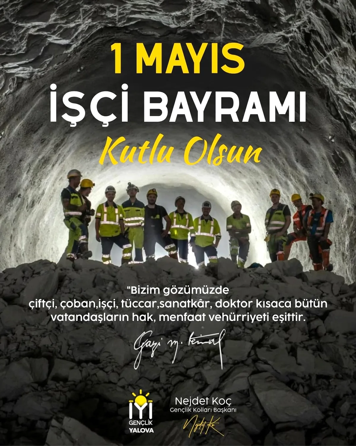 İYİ Parti Yalova İl Başkanı Kendir'den 1 Mayıs Mesajı İYİ Parti Yalova İl Başkanı Kendir'den 1 Mayıs Mesajı