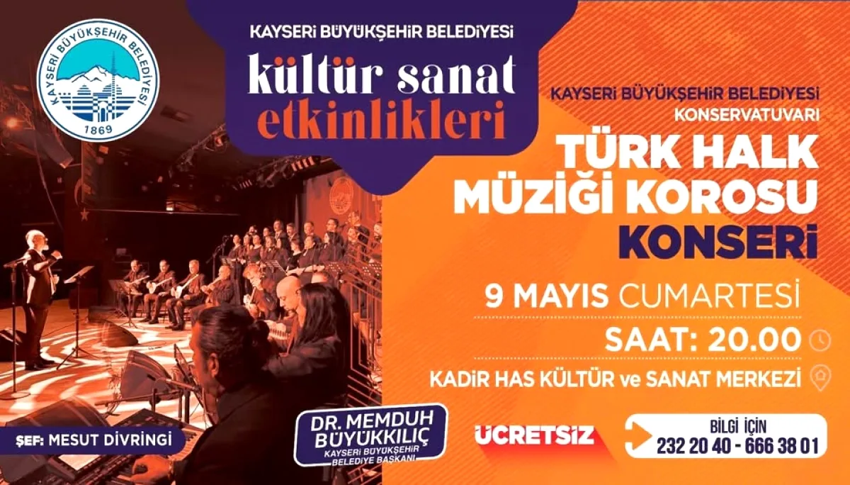 Kayseri'de Anadolu Ezgileri Yükselecek: Ücretsiz Türk Halk Müziği Konseri Kayseri'de Anadolu Ezgileri Yükselecek: Ücretsiz Türk Halk Müziği Konseri