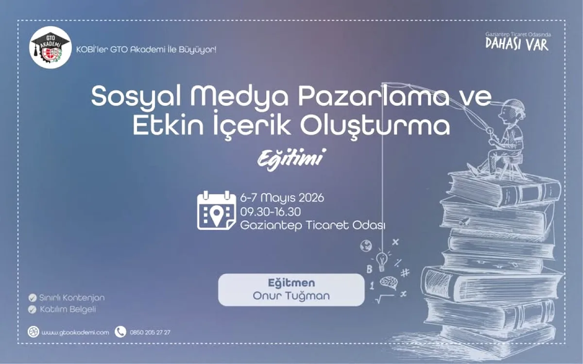 GTO Akademi'den 6 Mayıs'ta Sosyal Medya ve Yapay Zekâ Eğitimi GTO Akademi'den 6 Mayıs'ta Sosyal Medya ve Yapay Zekâ Eğitimi