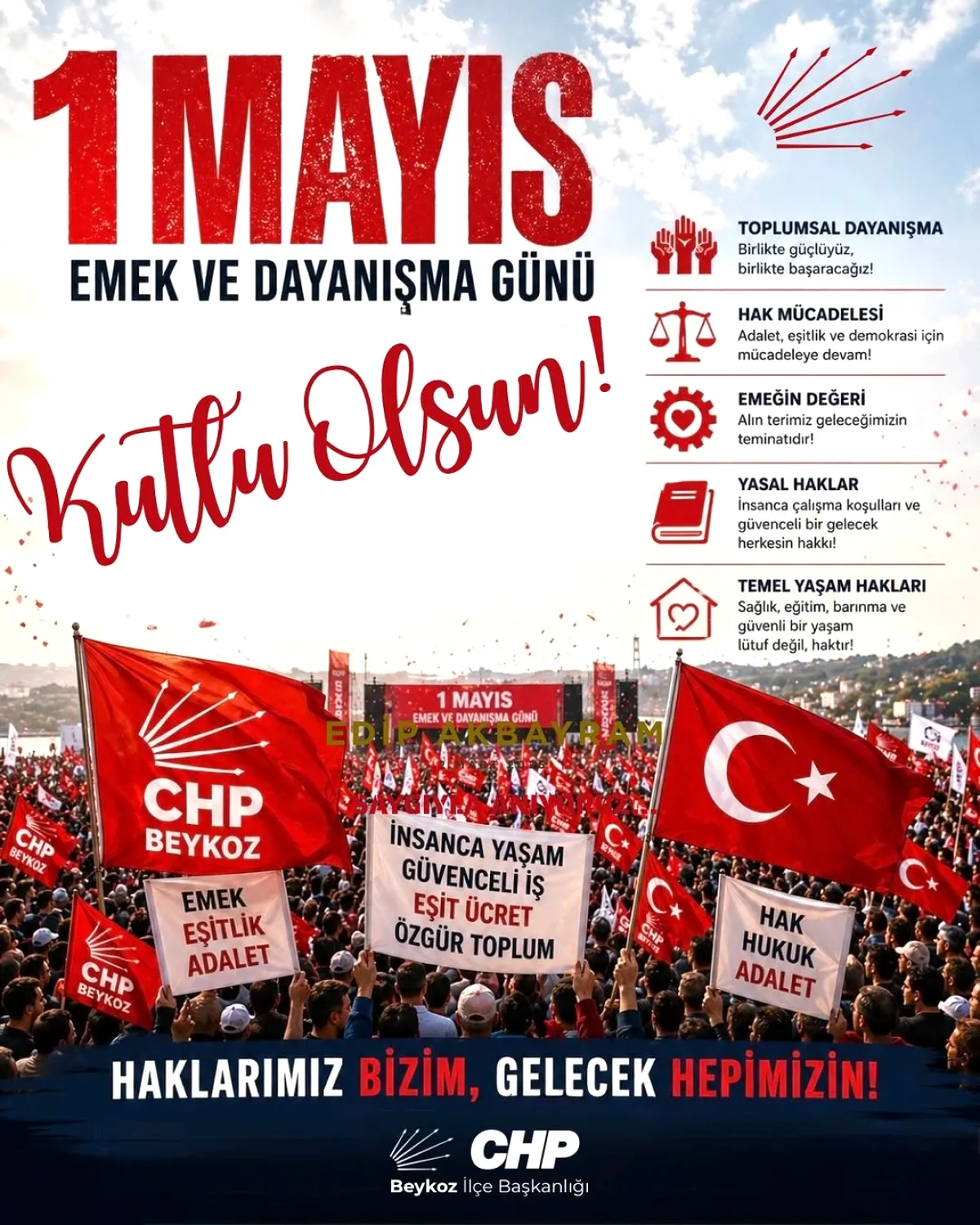 1 Mayıs'ta Beykoz'dan Mesaj: 'Haklarımız Bizim, Gelecek Hepimizin' 1 Mayıs'ta Beykoz'dan Mesaj: 'Haklarımız Bizim, Gelecek Hepimizin'