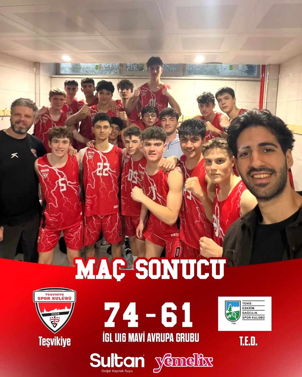 Teşvikiye Spor Kulübü U16 Takımı, TED'i 74-61 Mağlup Etti Teşvikiye Spor Kulübü U16 Takımı, TED'i 74-61 Mağlup Etti