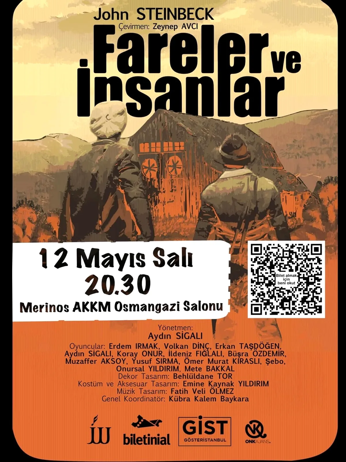 Bursa'da Bir Klasik: Fareler ve İnsanlar Sahneleniyor Bursa'da Bir Klasik: Fareler ve İnsanlar Sahneleniyor