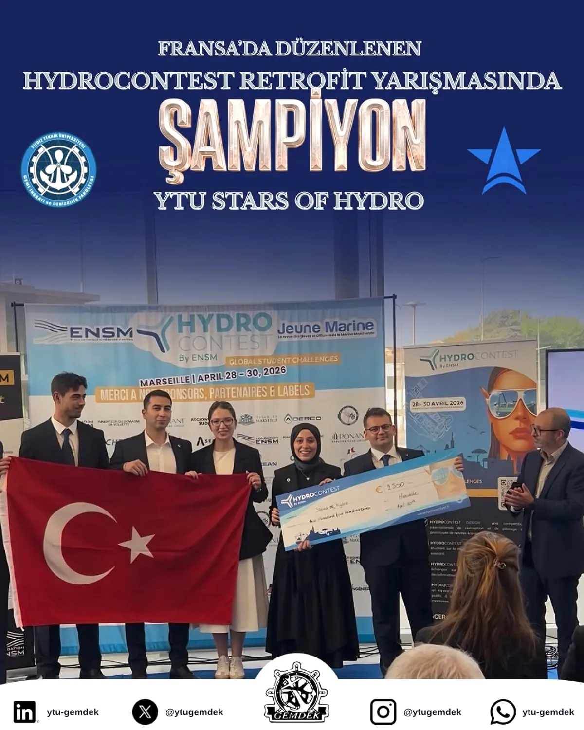 YTÜ'lü Öğrenciler Fransa'da Düzenlenen Uluslararası Mühendislik Yarışmasında Şampiyon Oldu YTÜ'lü Öğrenciler Fransa'da Düzenlenen Uluslararası Mühendislik Yarışmasında Şampiyon Oldu