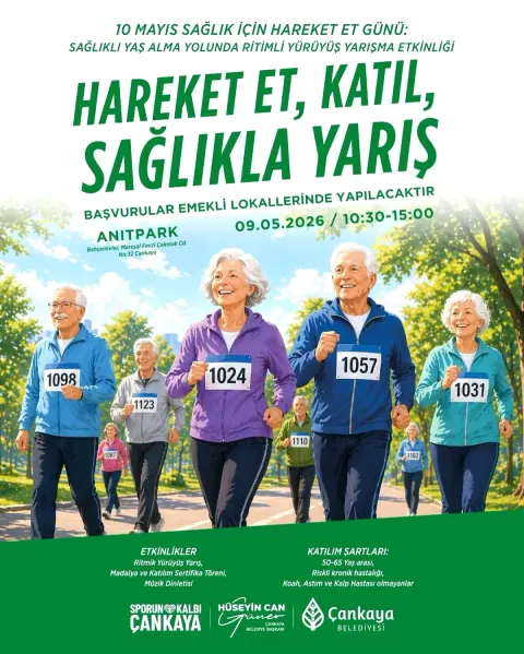 Çankaya'da 50-65 Yaş İçin Ritimli Yürüyüş | 9 Mayıs Anıtpark