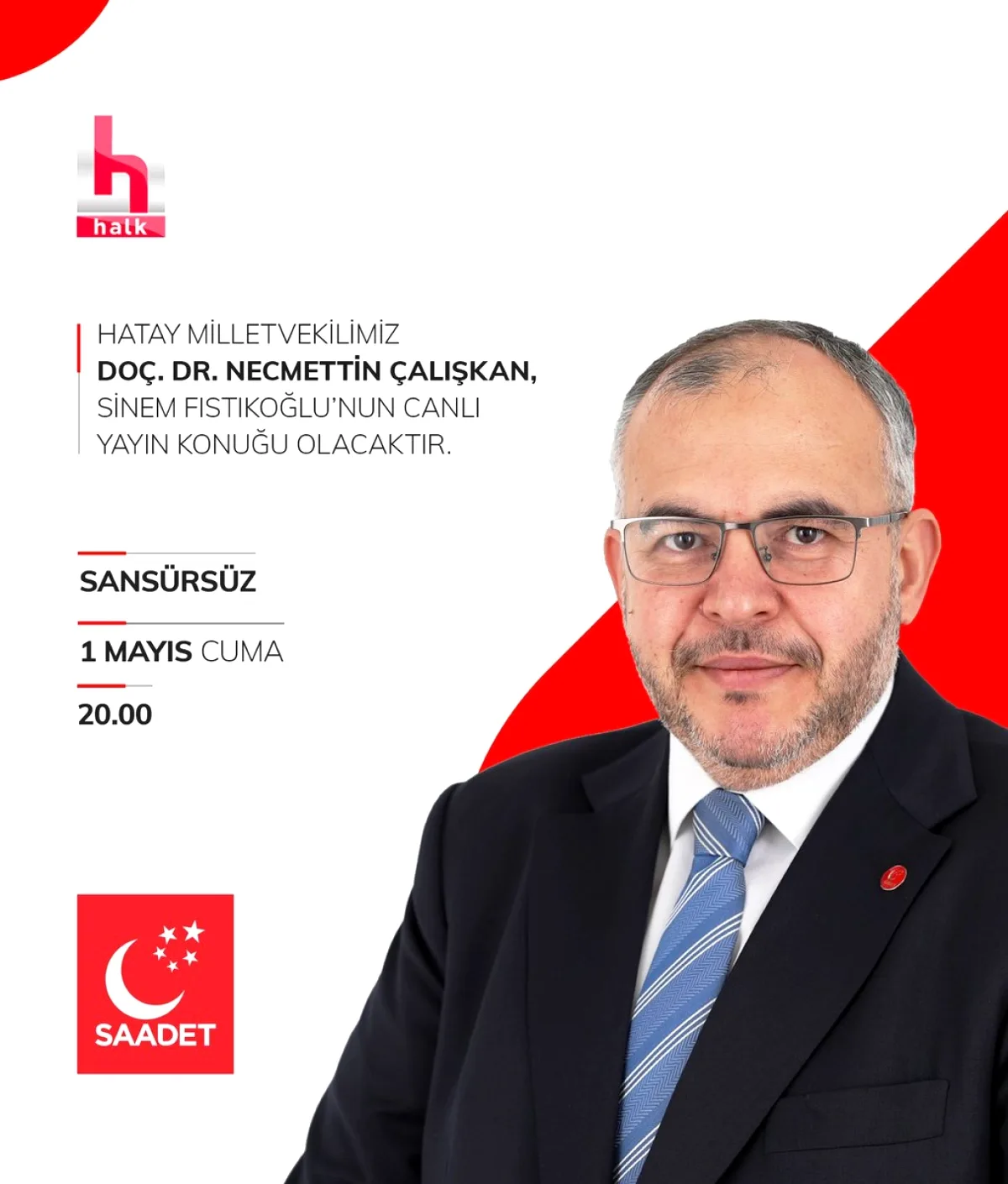 Saadet Partili Çalışkan Halk TV'de Sinem Fıstıkoğlu'nun Konuğu Oldu Saadet Partili Çalışkan Halk TV'de Sinem Fıstıkoğlu'nun Konuğu Oldu