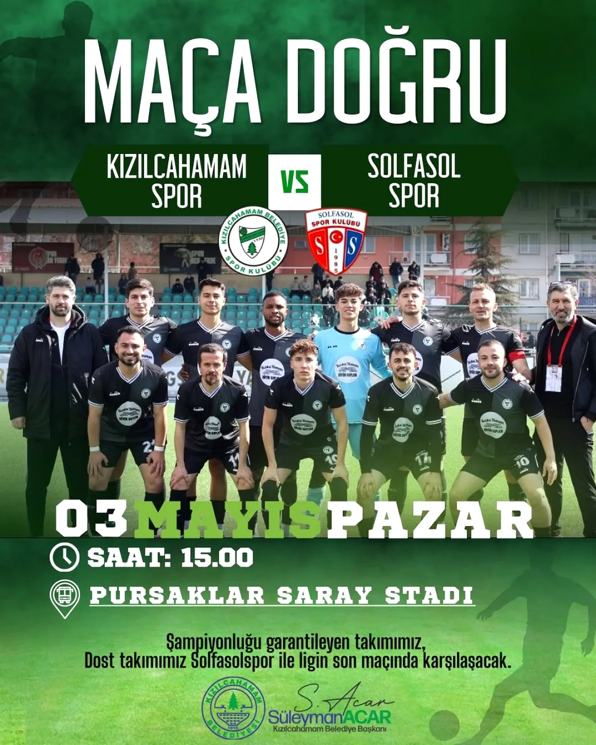 Kızılcahamam Belediyespor, Şampiyonluk Son Maçına Hazır: 3 Mayıs'ta Solfasolspor Karşılaşması Kızılcahamam Belediyespor, Şampiyonluk Son Maçına Hazır: 3 Mayıs'ta Solfasolspor Karşılaşması