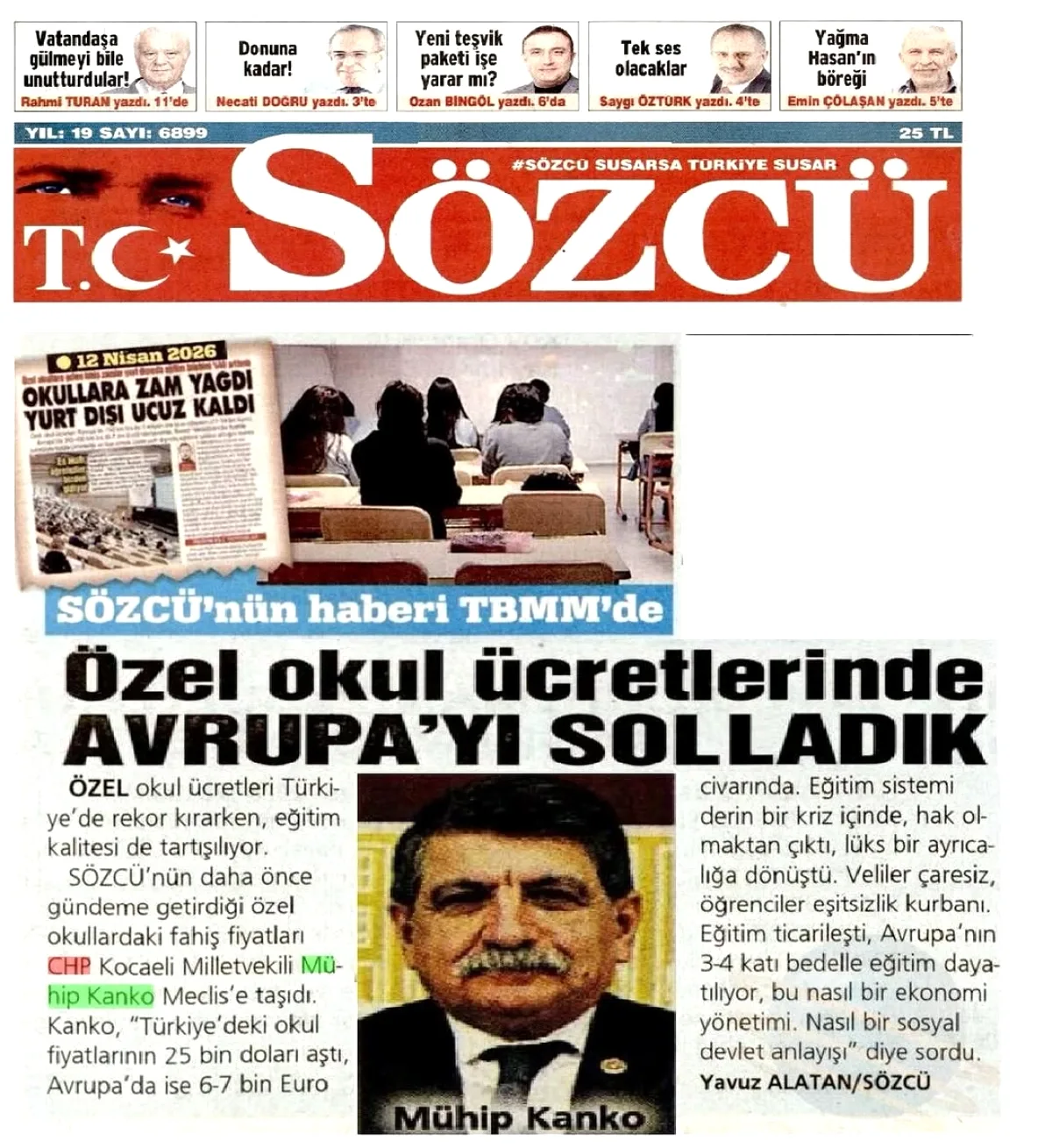 CHP'li Kanko'dan Özel Okul Çıkışması: Ücretler Avrupa'nın 4 Katı CHP'li Kanko'dan Özel Okul Çıkışması: Ücretler Avrupa'nın 4 Katı