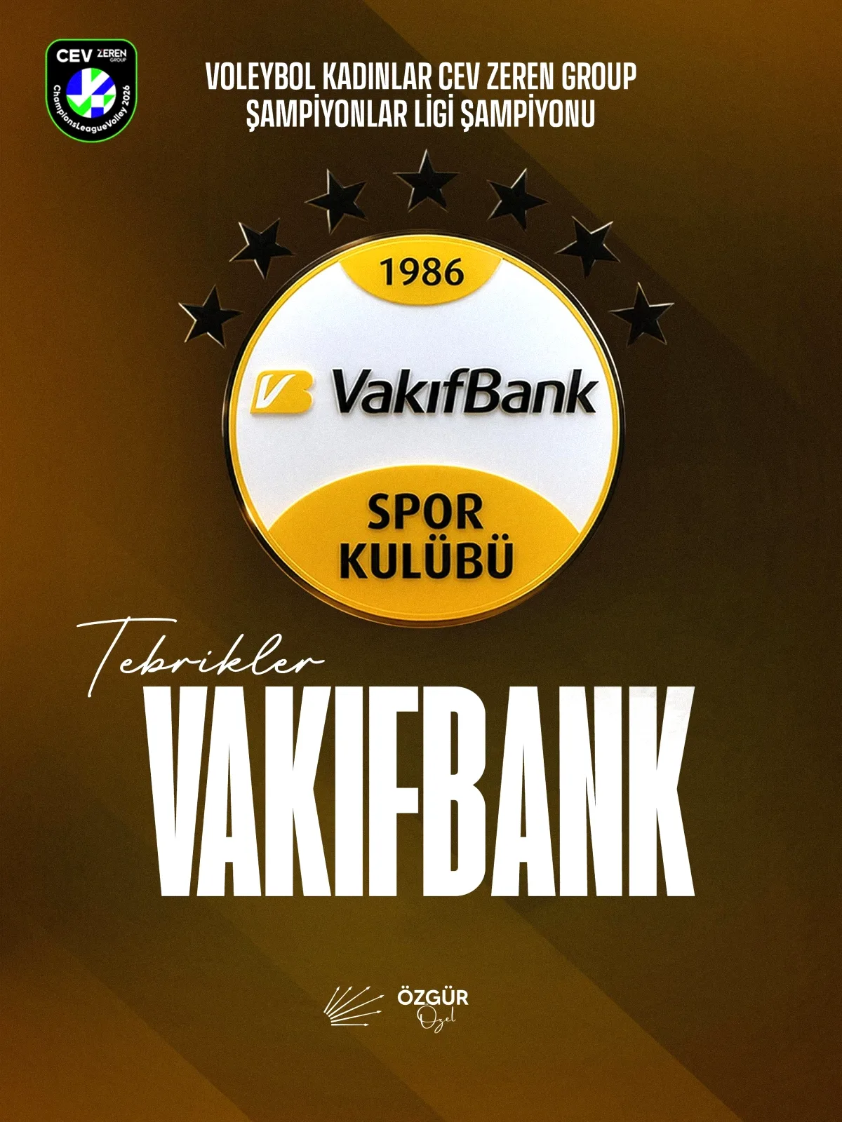 Özgür Özel'den VakıfBank ve Eczacıbaşı'na Avrupa Şampiyonası Tebriği Özgür Özel'den VakıfBank ve Eczacıbaşı'na Avrupa Şampiyonası Tebriği