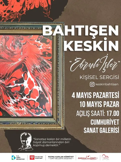İzmit'te Ebru Rüzgarı: Bahtişen Keskin'in Sergisi Başlıyor