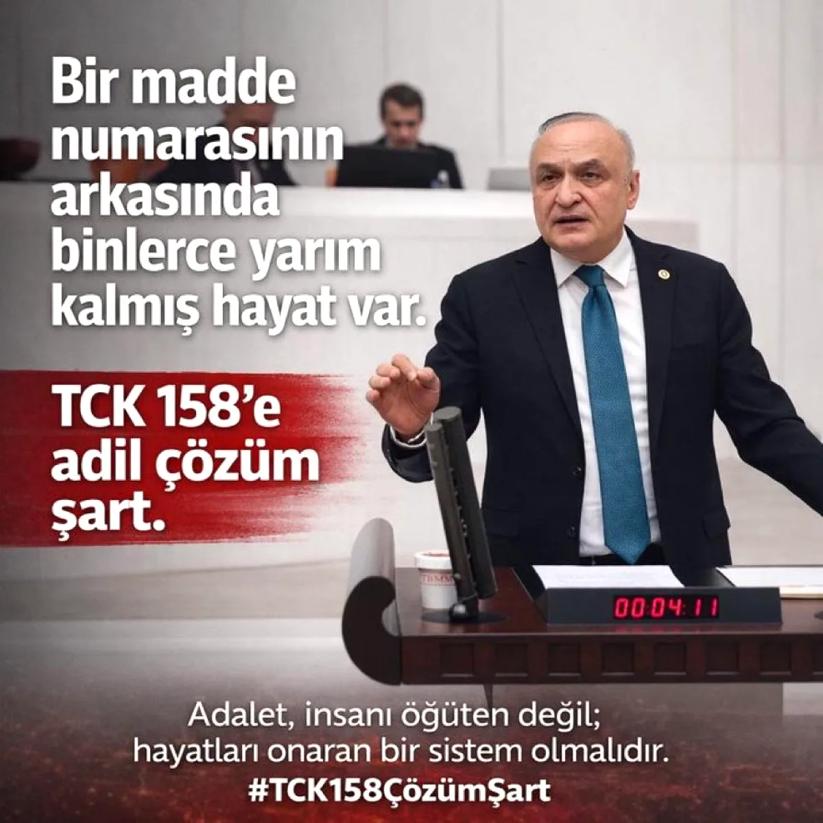 CHP'li Meriç'ten TCK 158 Eleştirisi: Vicdan Unutmamalı CHP'li Meriç'ten TCK 158 Eleştirisi: Vicdan Unutmamalı