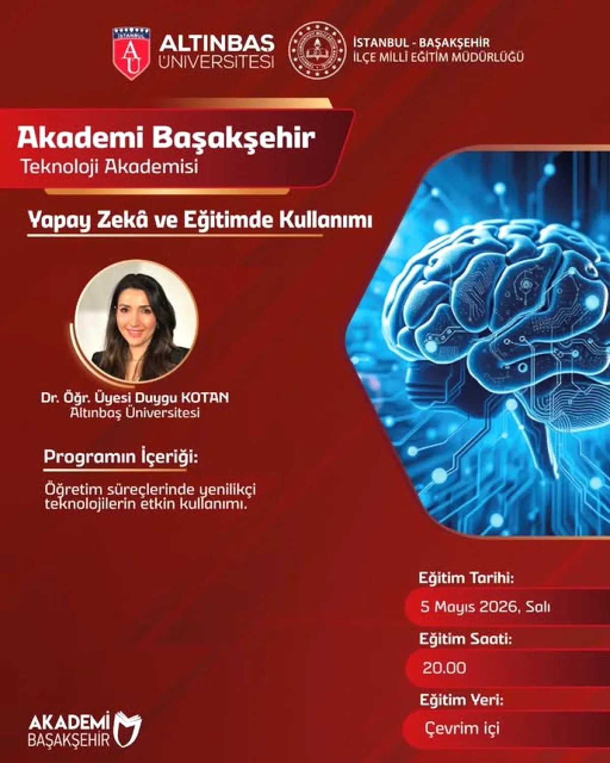Başakşehir'de Öğretmenlere Yapay Zeka Eğitimi Başakşehir'de Öğretmenlere Yapay Zeka Eğitimi