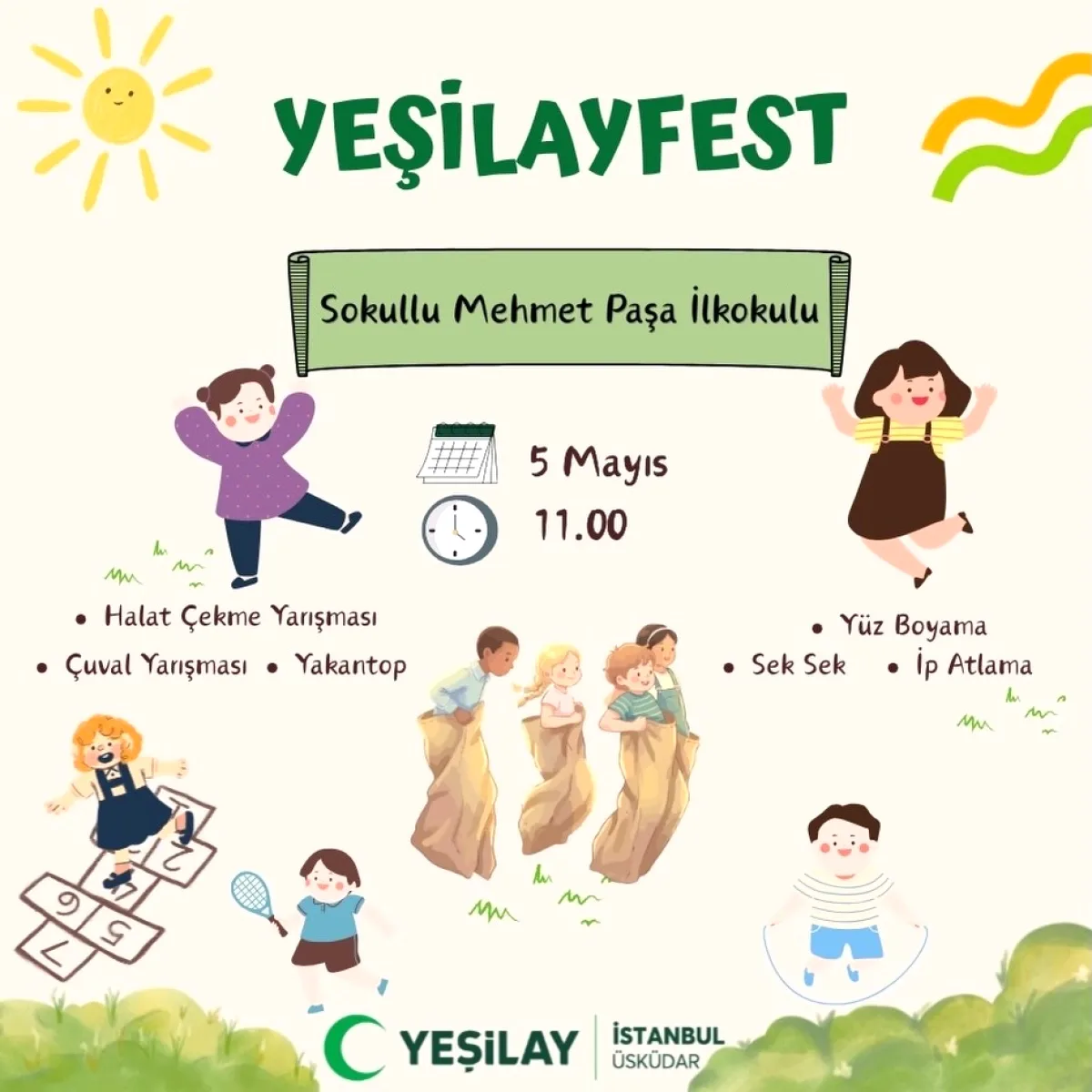 YeşilayFest Bugün Üsküdar'da: Geleneksel Oyunlar Sokullu Mehmet Paşa İlkokulu'nda YeşilayFest Bugün Üsküdar'da: Geleneksel Oyunlar Sokullu Mehmet Paşa İlkokulu'nda