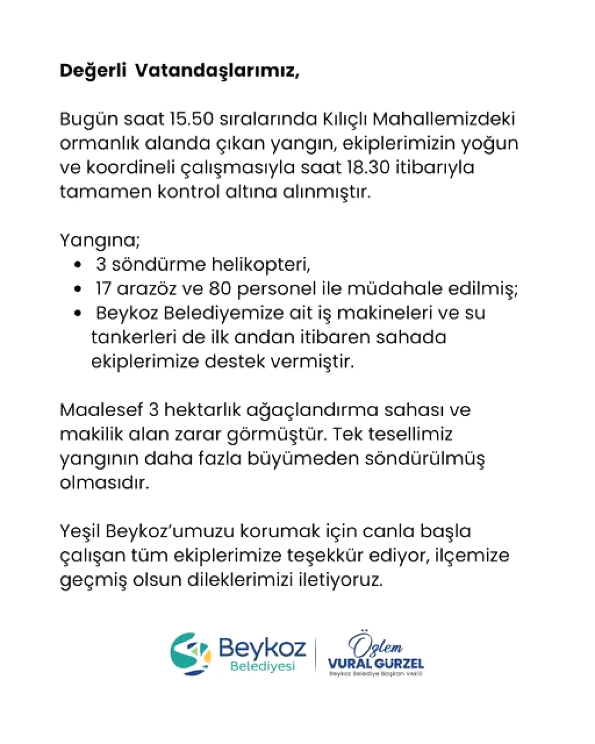 Beykoz Belediyesi'nden Vatandaşlara Sıcak "Hayırlı Haftalar" Mesajı Beykoz Belediyesi'nden Vatandaşlara Sıcak "Hayırlı Haftalar" Mesajı
