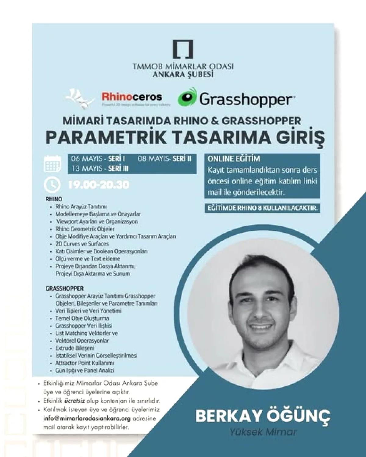 MMMOB Mimarlar Odası'ndan Parametrik Tasarım Eğitimi: İlk Seans Bugün! MMMOB Mimarlar Odası'ndan Parametrik Tasarım Eğitimi: İlk Seans Bugün!