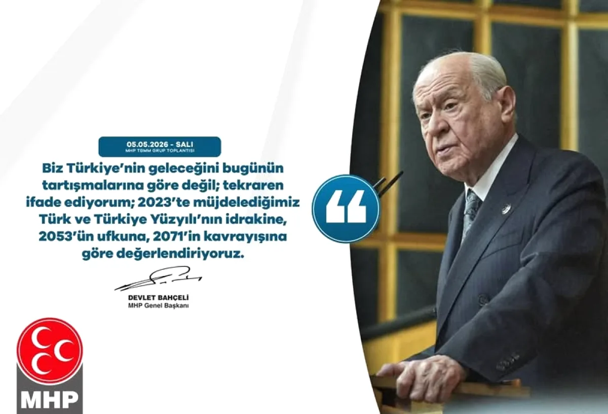 Bahçeli: Türkiye'yi 2053 ve 2071 Vizyonuyla Değerlendiriyoruz Bahçeli: Türkiye'yi 2053 ve 2071 Vizyonuyla Değerlendiriyoruz