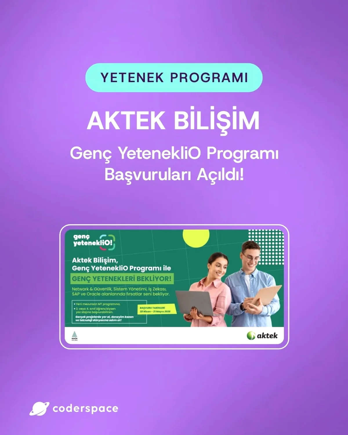 Aktek Bilişim Genç YetenekliO Programı Başvuruları Açıldı Aktek Bilişim Genç YetenekliO Programı Başvuruları Açıldı