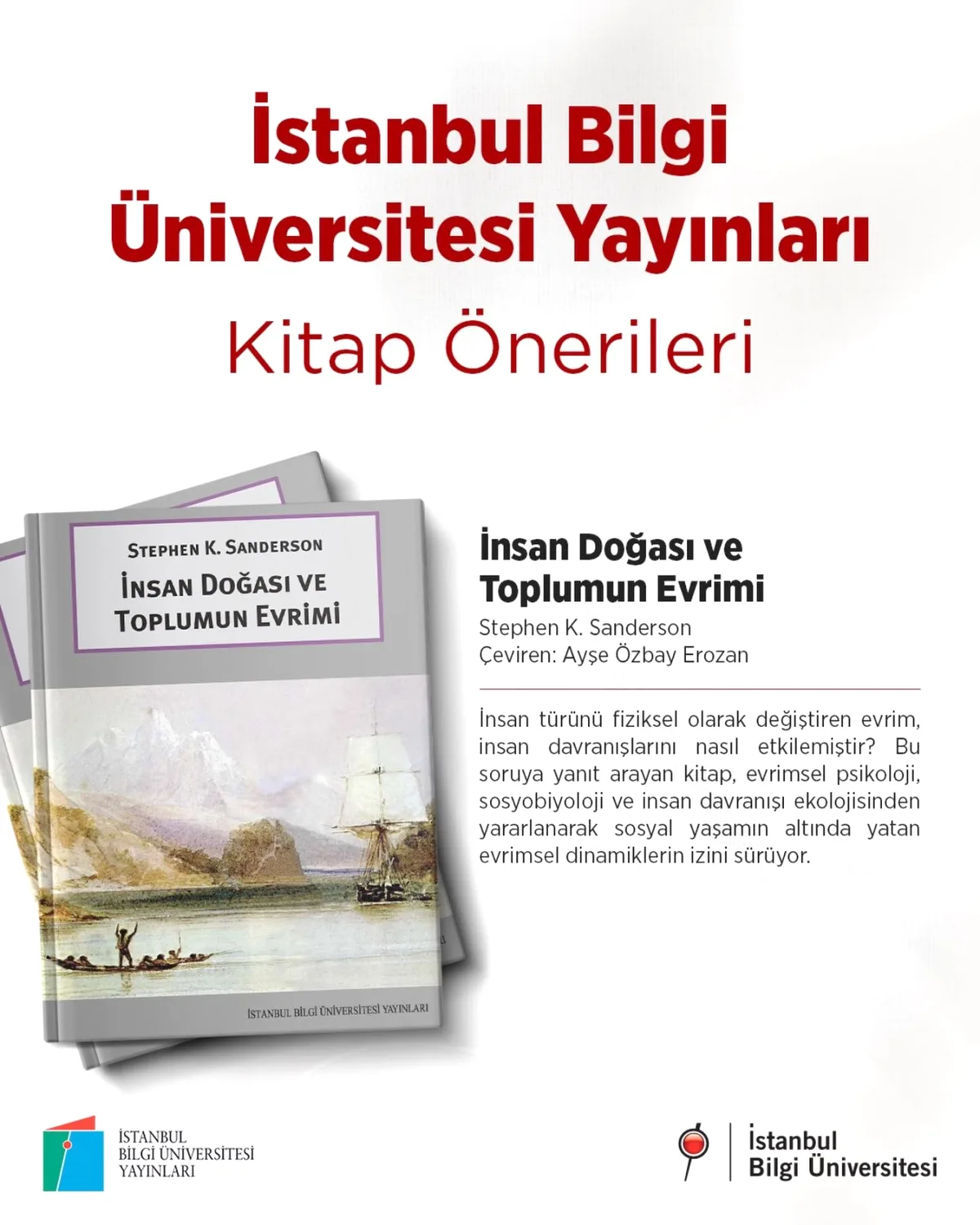 İstanbul Bilgi Üniversitesi Yayınları'ndan Evrimsel Sosyoloji Kitabı İstanbul Bilgi Üniversitesi Yayınları'ndan Evrimsel Sosyoloji Kitabı