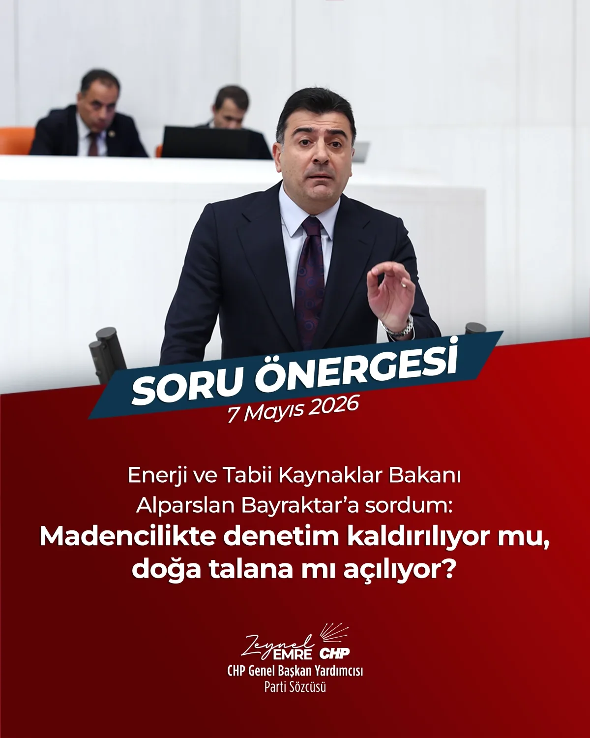 CHP'li Emre'den 485 Maden Sahası İhalesi İçin TBMM Soru Önergesi CHP'li Emre'den 485 Maden Sahası İhalesi İçin TBMM Soru Önergesi
