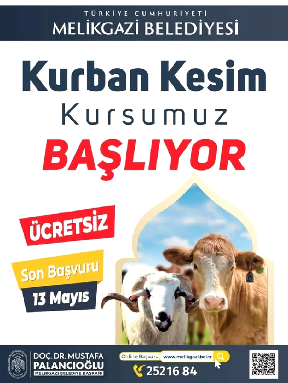 Melikgazi Belediyesi Ücretsiz Kurban Kesim Kursu: Son Başvuru 13 Mayıs Melikgazi Belediyesi Ücretsiz Kurban Kesim Kursu: Son Başvuru 13 Mayıs