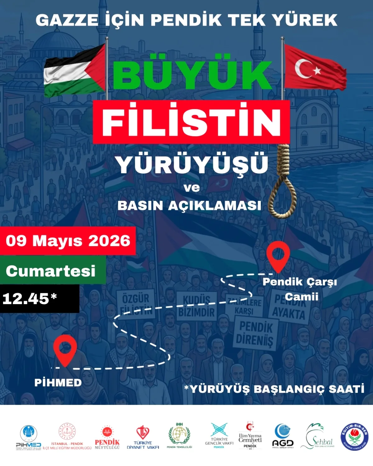 Pendik'ten Filistin'e Ses: Büyük Yürüyüş Cumartesi Başlıyor Pendik'ten Filistin'e Ses: Büyük Yürüyüş Cumartesi Başlıyor