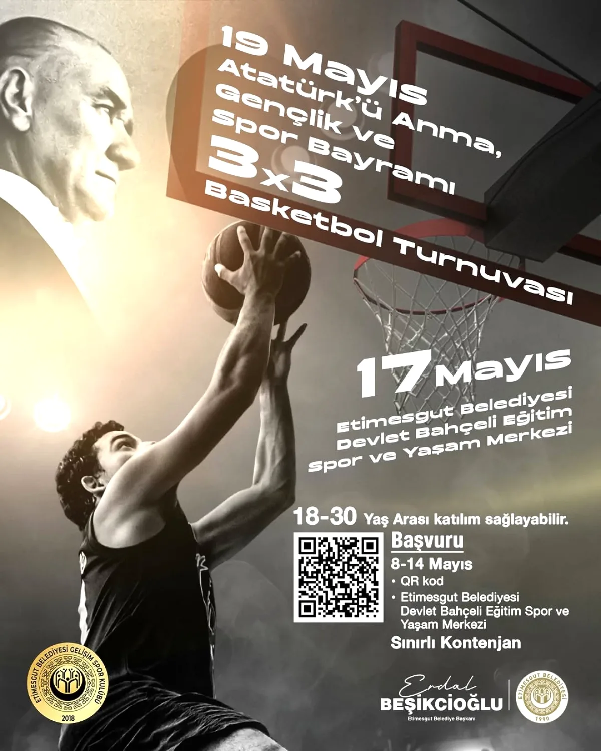 Etimesgut'ta 3x3 Basketbol Heyecanı: 19 Mayıs Ruhu Saha da Yaşanacak Etimesgut'ta 3x3 Basketbol Heyecanı: 19 Mayıs Ruhu Saha da Yaşanacak