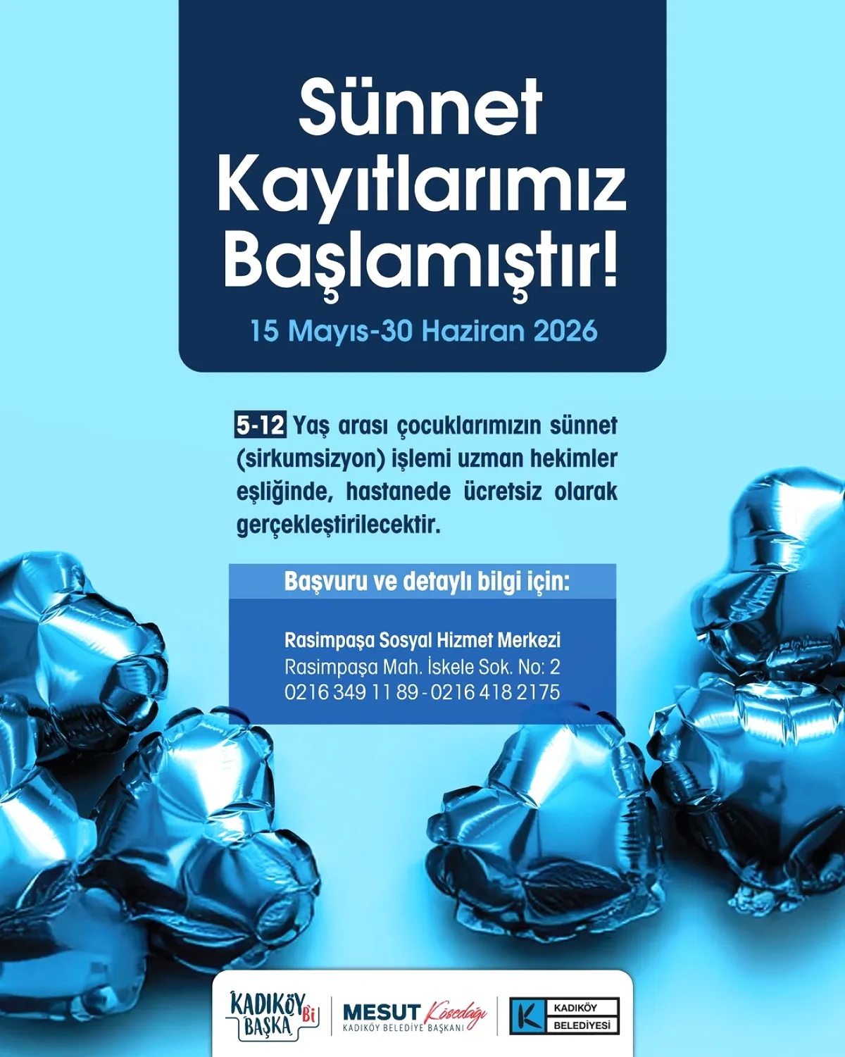 Kadıköy'de Sünnet Kayıtları Başladı: Son Başvuru Ne Zaman? Kadıköy'de Sünnet Kayıtları Başladı: Son Başvuru Ne Zaman?
