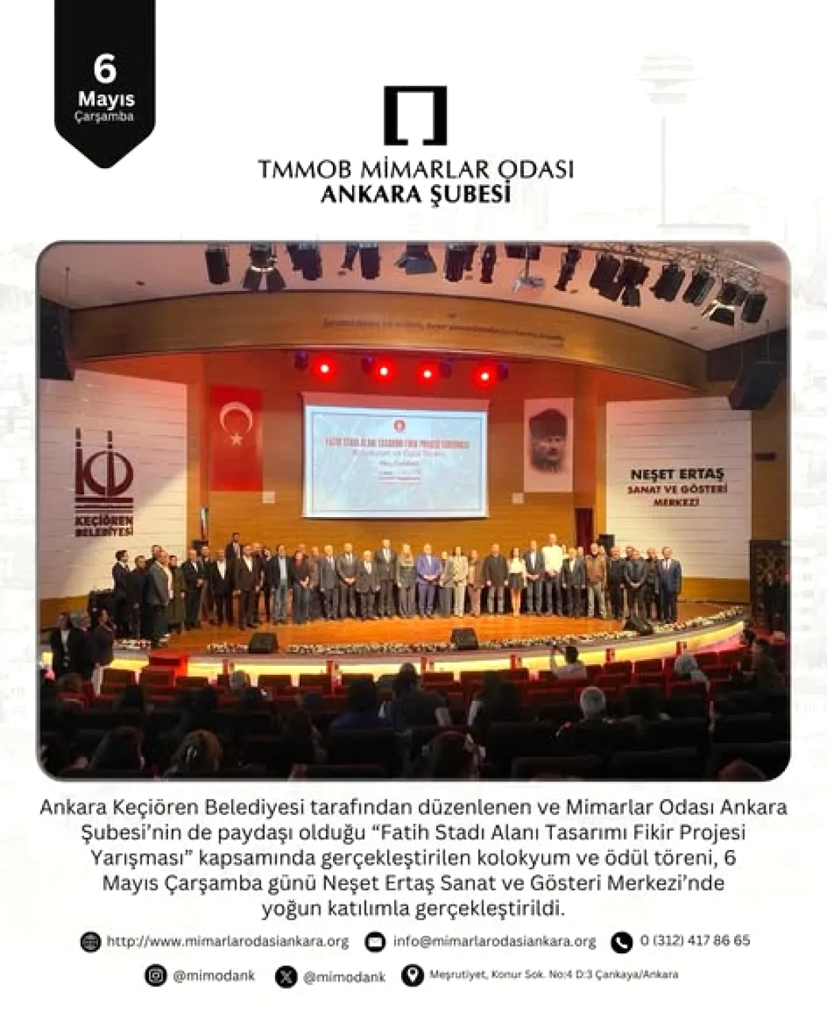 Keçiören'de Fatih Stadı Tasarım Yarışması Ödülleri Sahiplerini Buldu Keçiören'de Fatih Stadı Tasarım Yarışması Ödülleri Sahiplerini Buldu