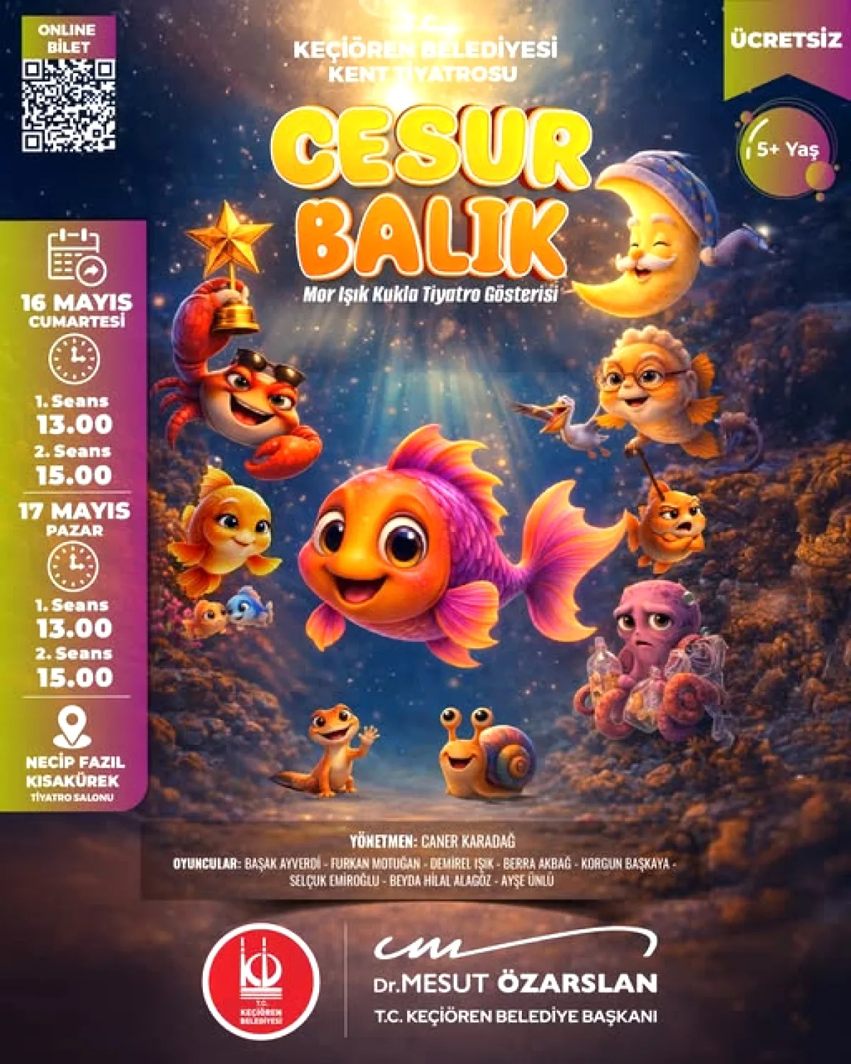 Keçiören'de Çocuklar İçin Tiyatro Zamanı: Cesur Balık Geri Dönüyor Keçiören'de Çocuklar İçin Tiyatro Zamanı: Cesur Balık Geri Dönüyor