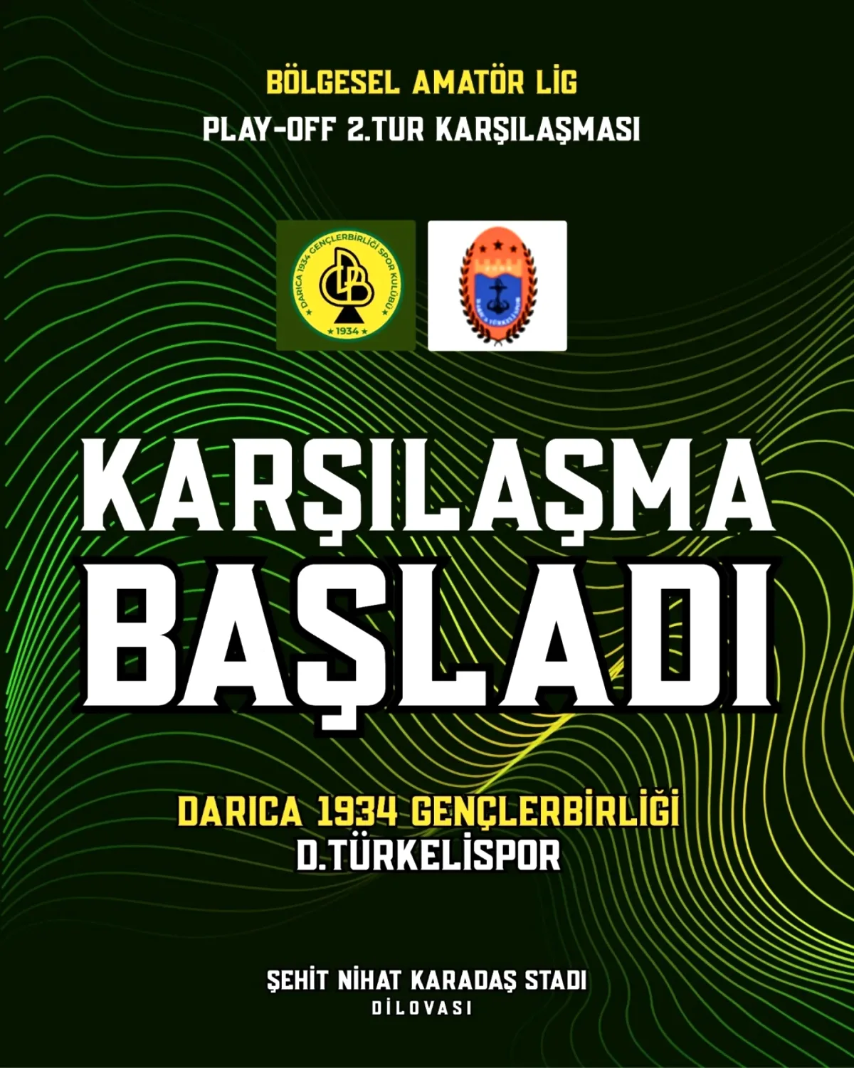Darıca Gençlerbirliği - Türkelispor Maçı Başladı Darıca Gençlerbirliği - Türkelispor Maçı Başladı